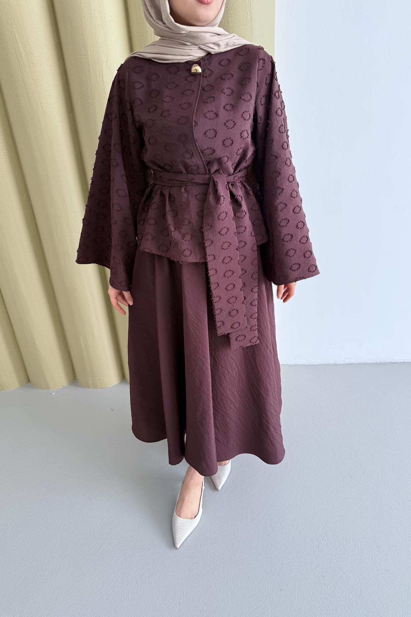 Halka Desen Takım Bordo