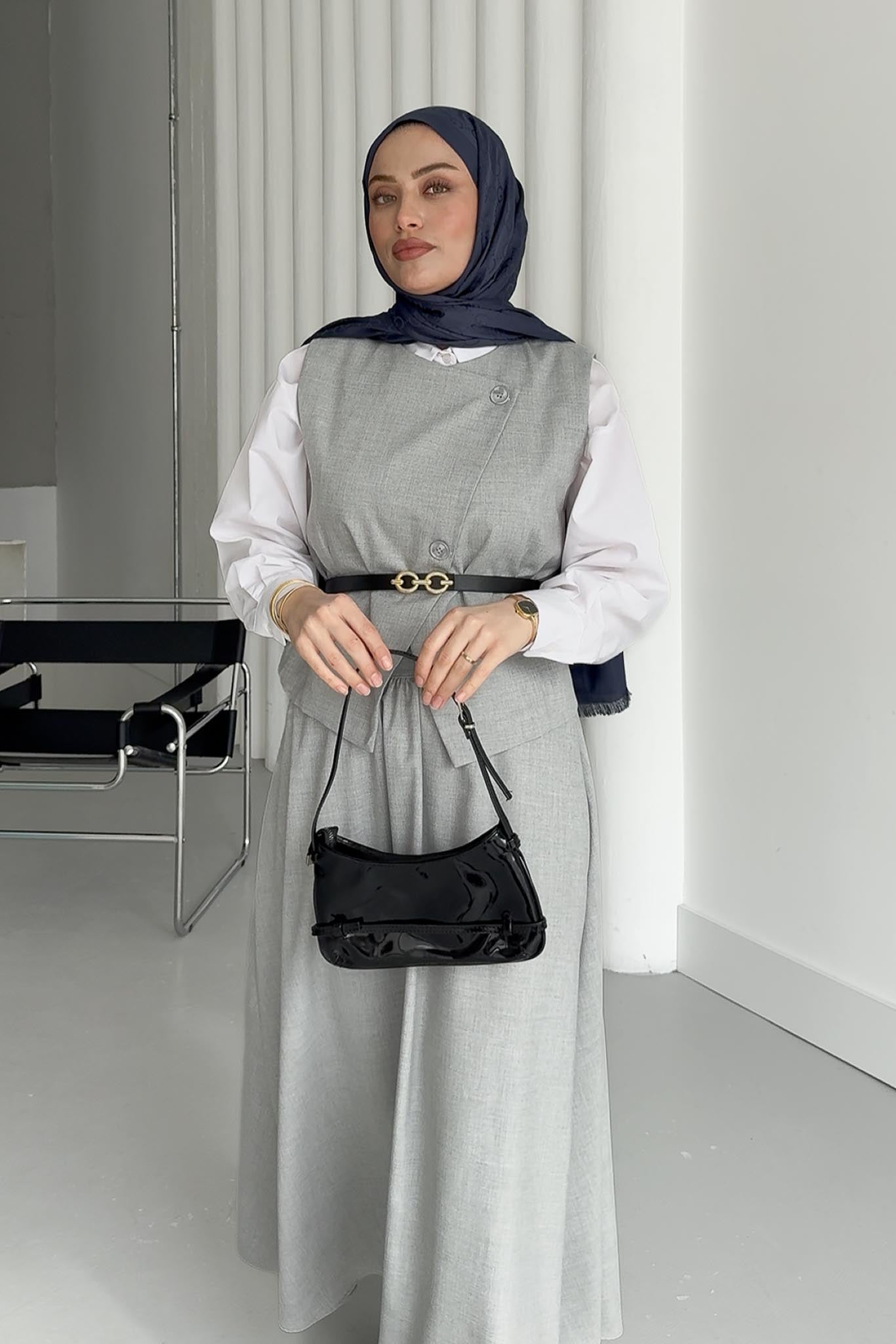 İsabel Etekli Takım Gri