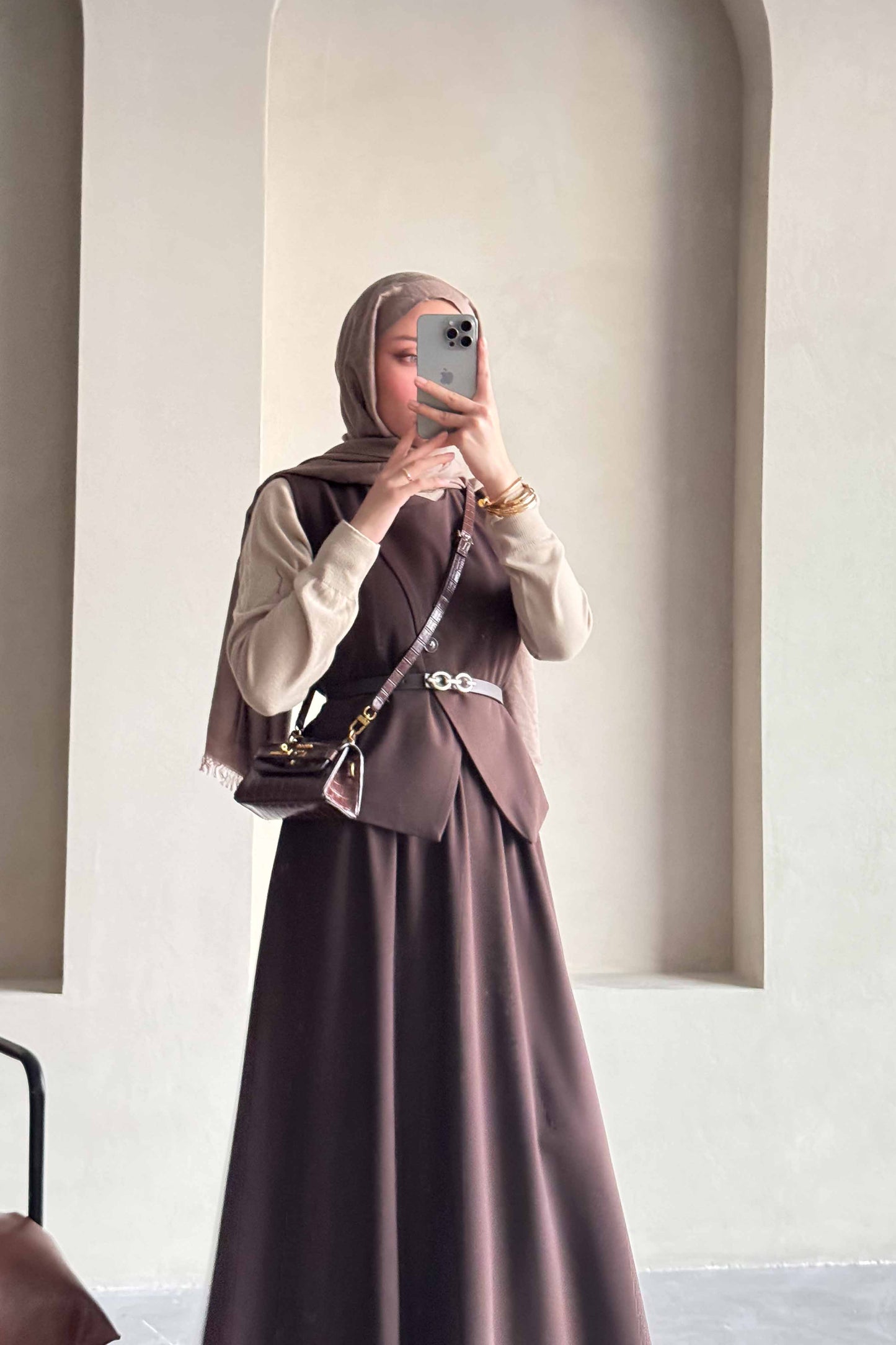 İsabel Etekli Takım Kahverengi