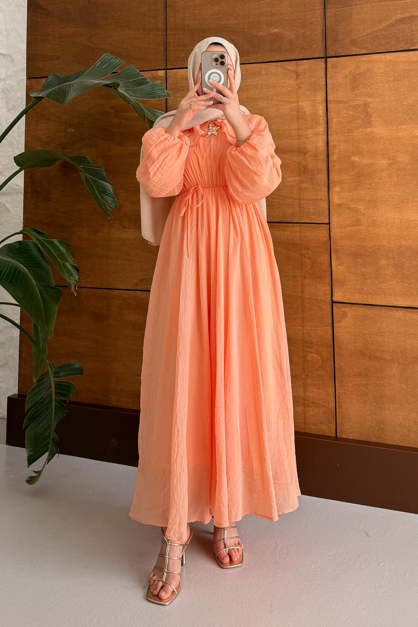 Gold Deren Evening Dress Dusty Rose