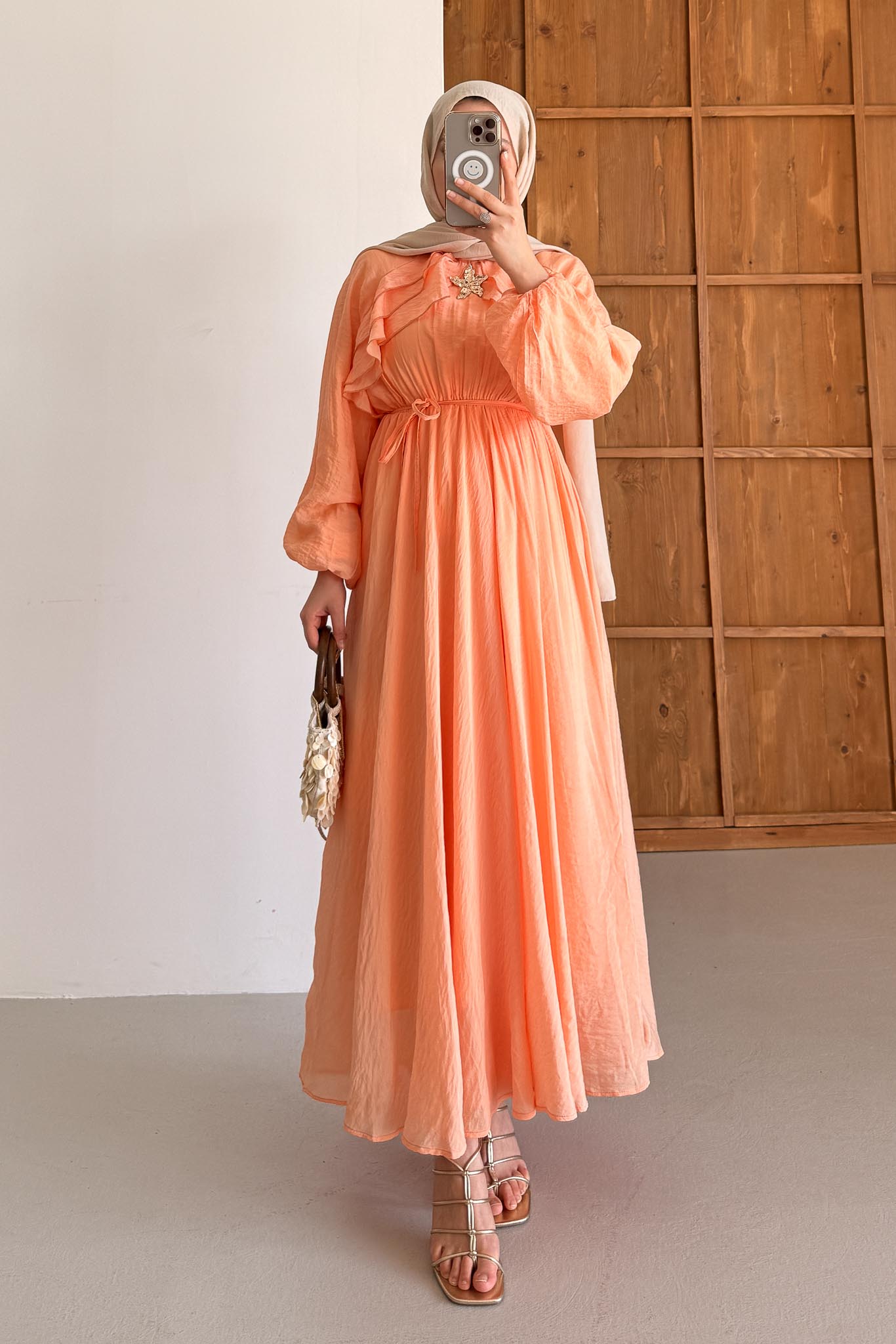Gold Deren Evening Dress Dusty Rose