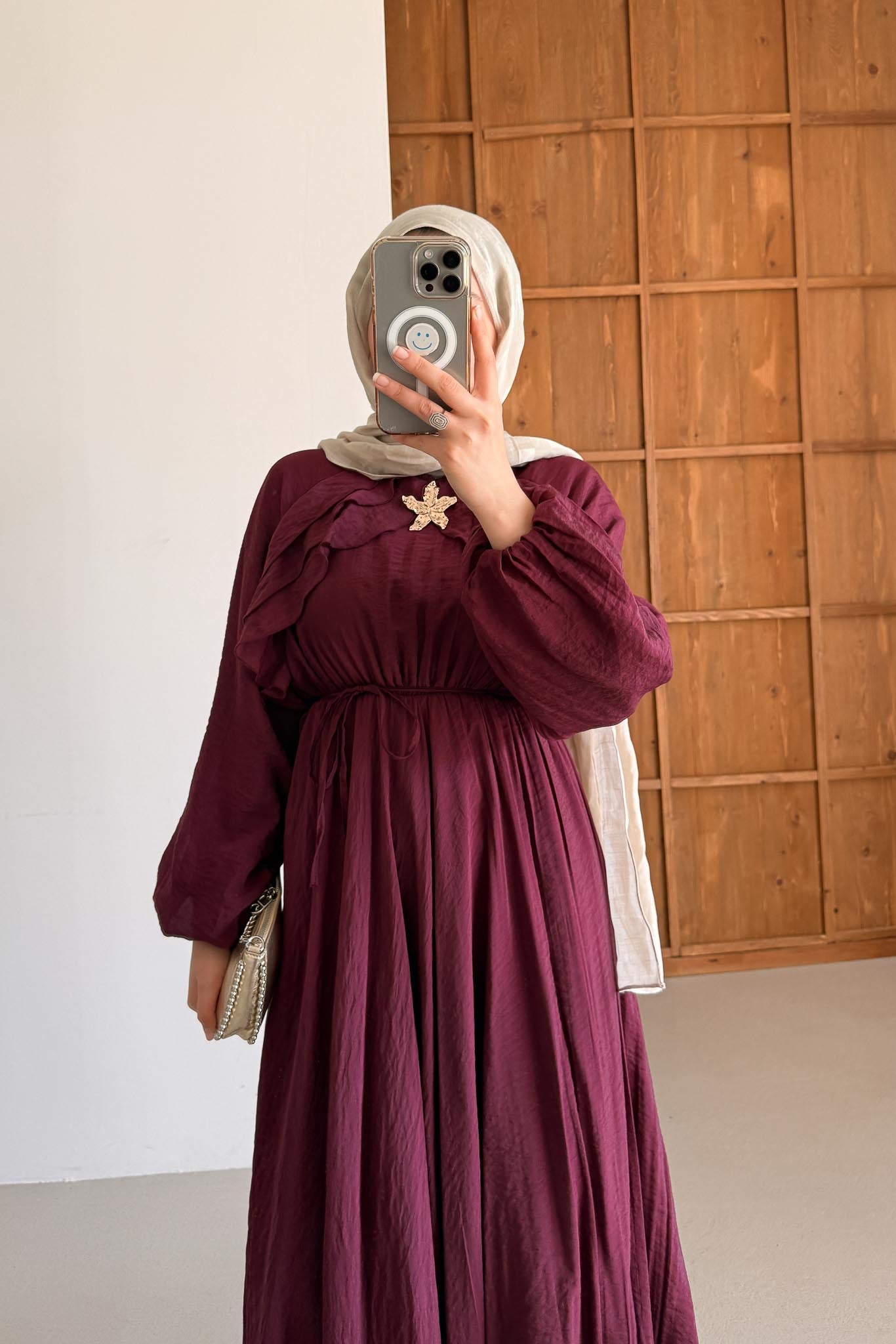 Gold Deren Evening Dress Dusty Rose