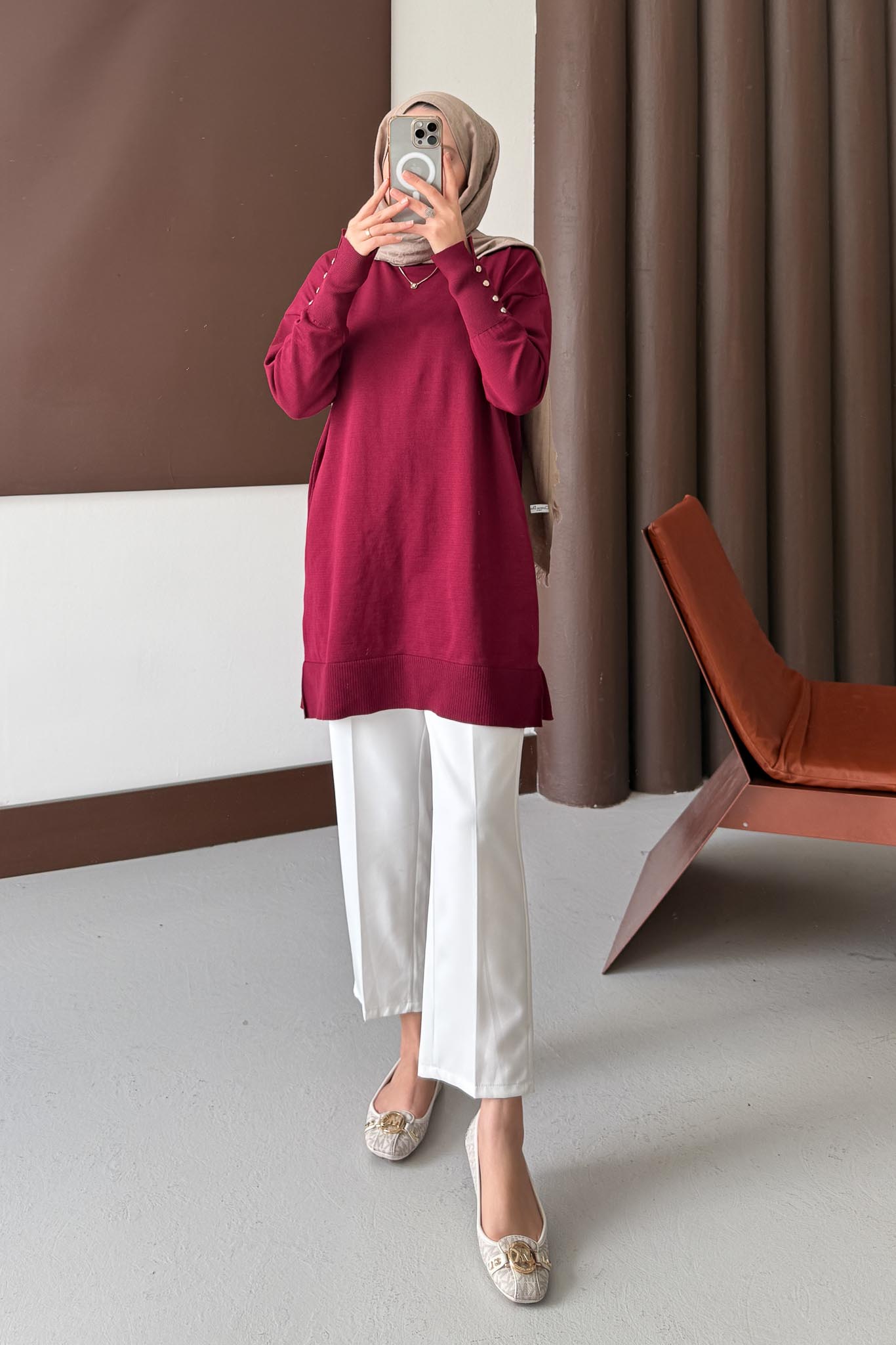 Lens Merserize Tunik Bordo