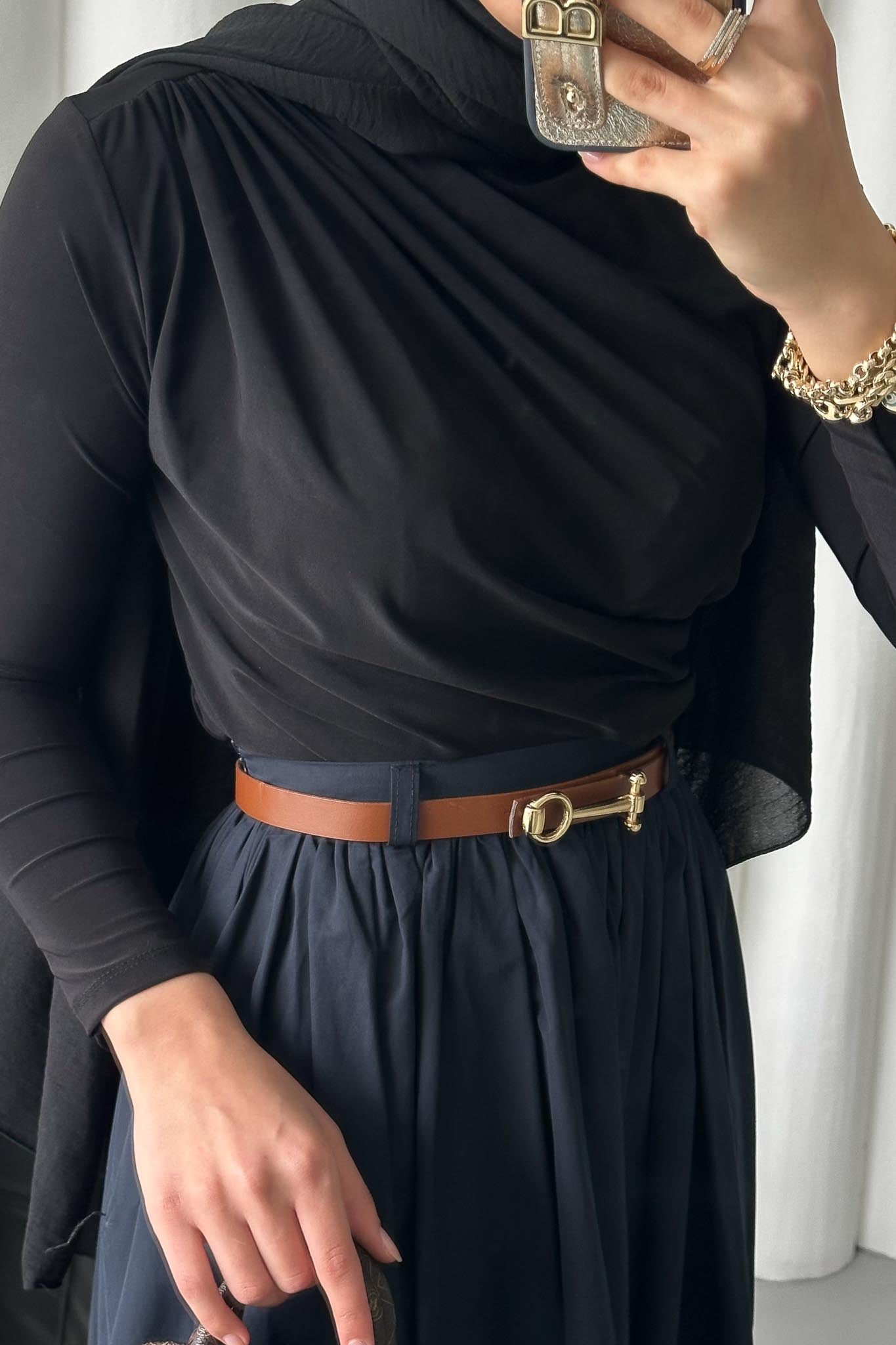 Tied Linen Skirt Beige