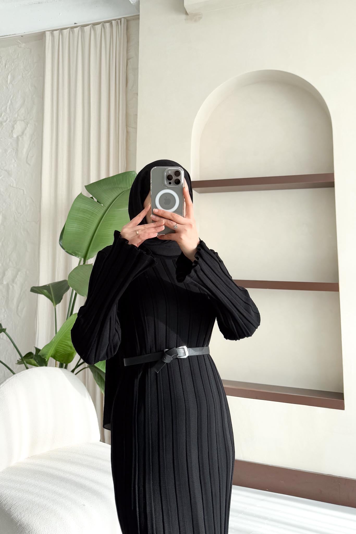 Fortune Pilise Elbise Siyah