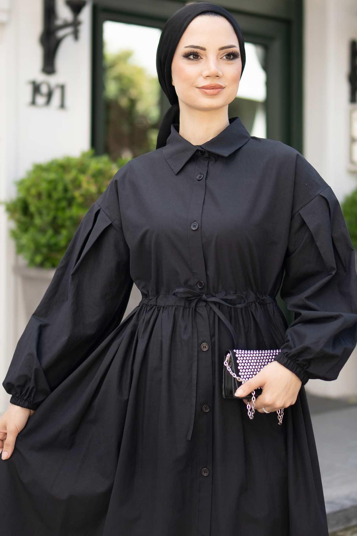 More Poplin Elbise Siyah