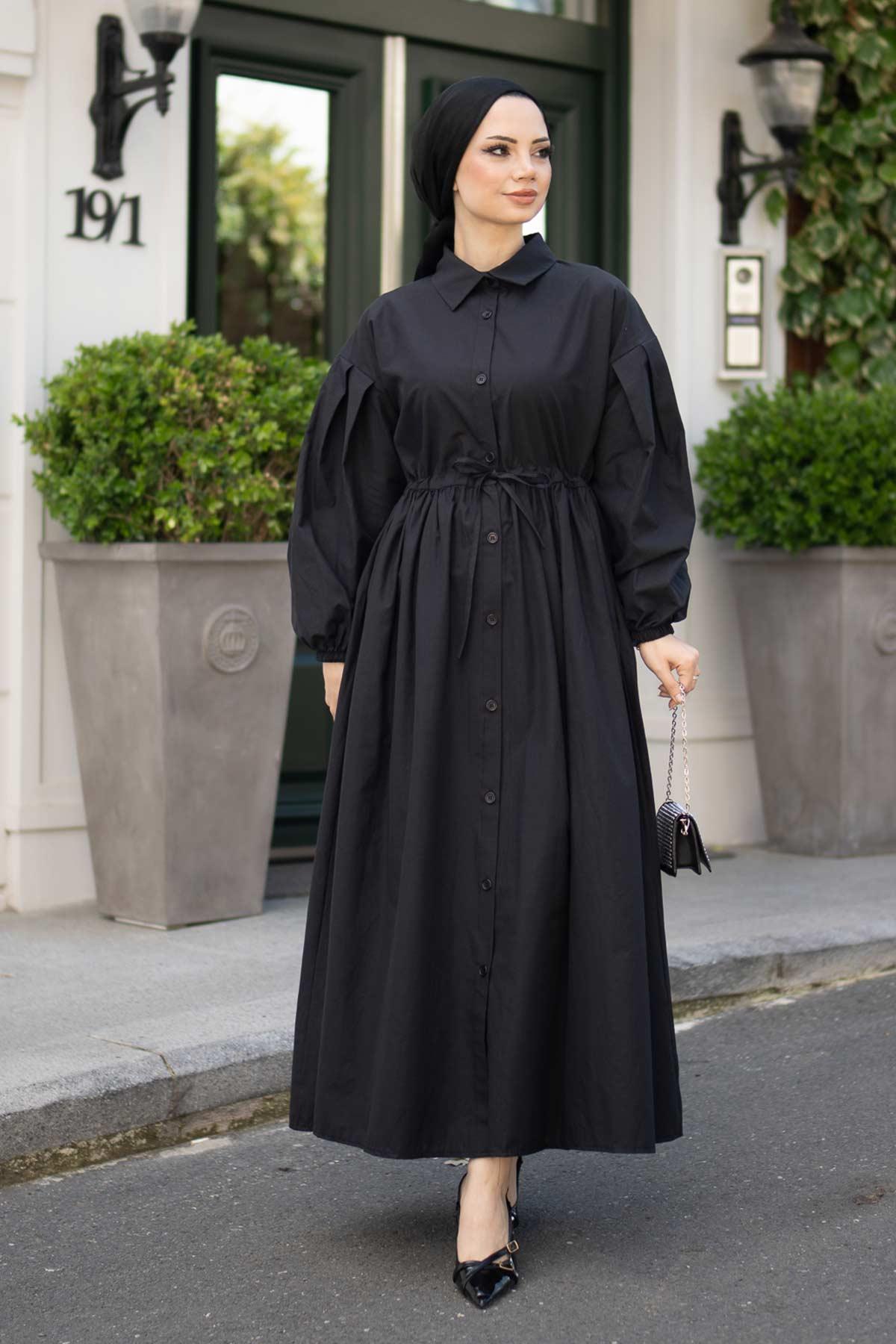 More Poplin Elbise Siyah