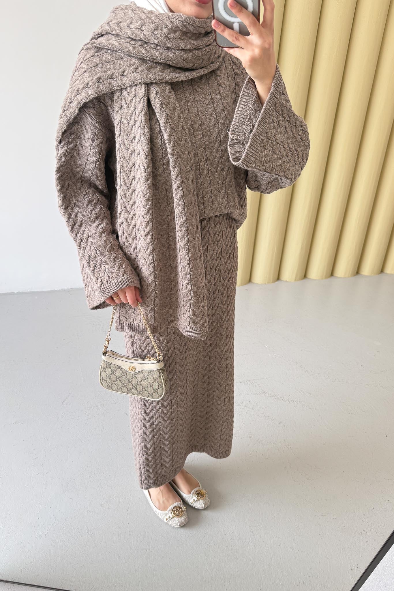 Ajda Pleated Skirt Set Petrol