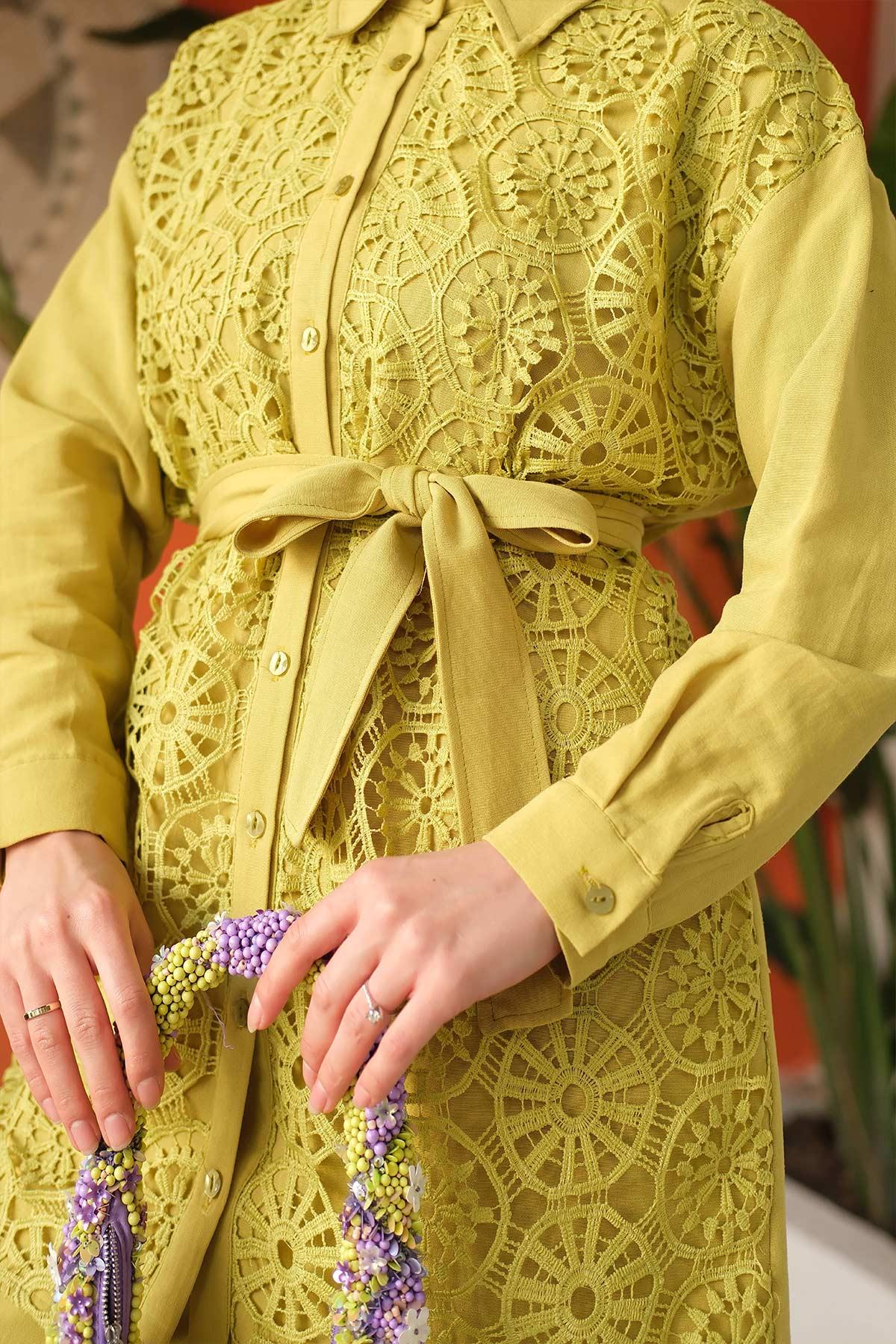 Olive Lace Suit Beige