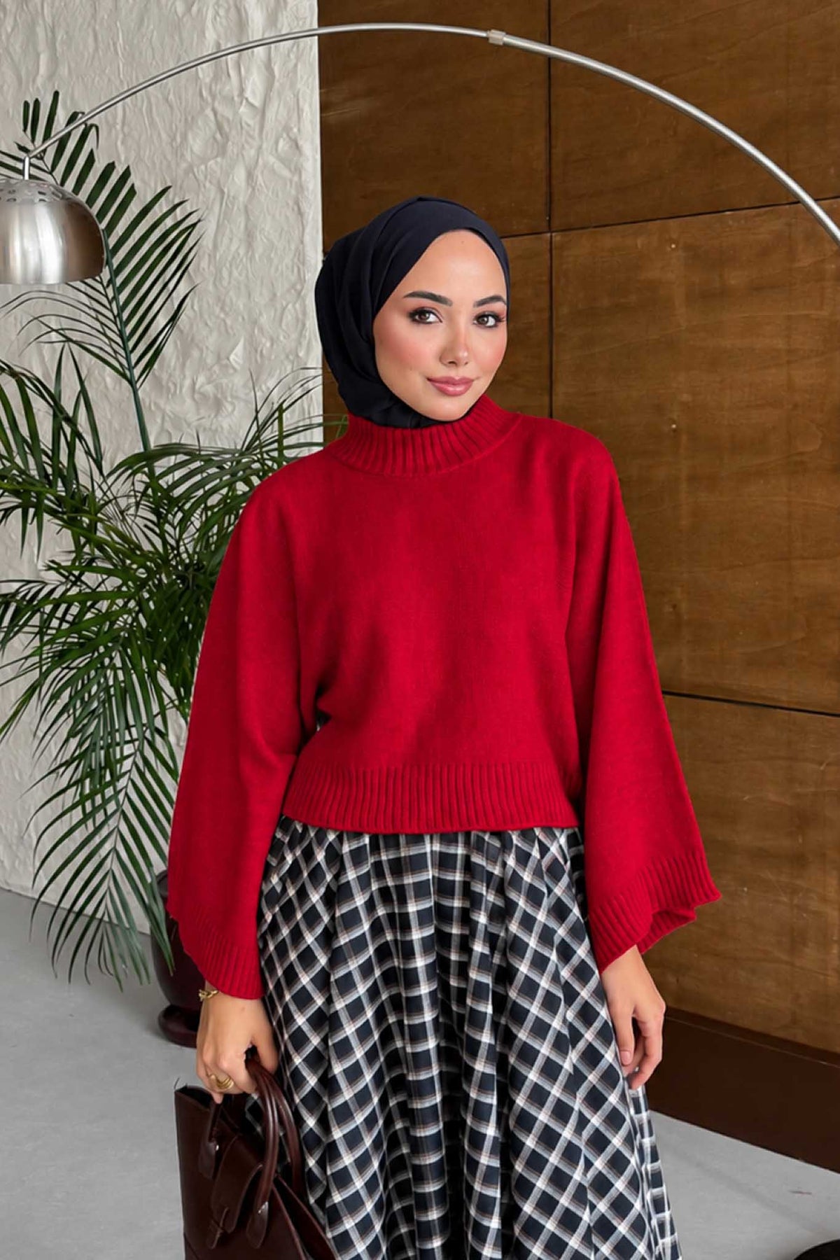 Flare Oversize Kazak Kırmızı
