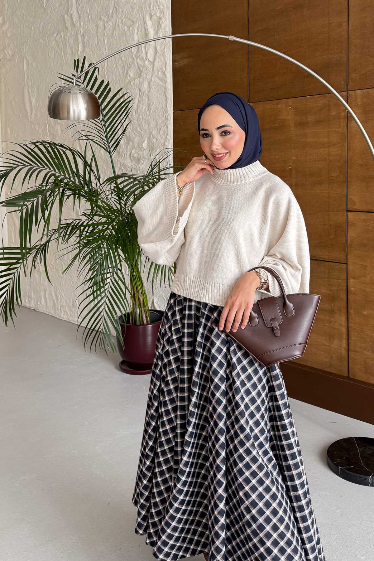Tied Linen Skirt Beige