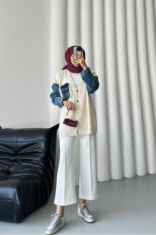 Çima Scuba Pantolon Beyaz