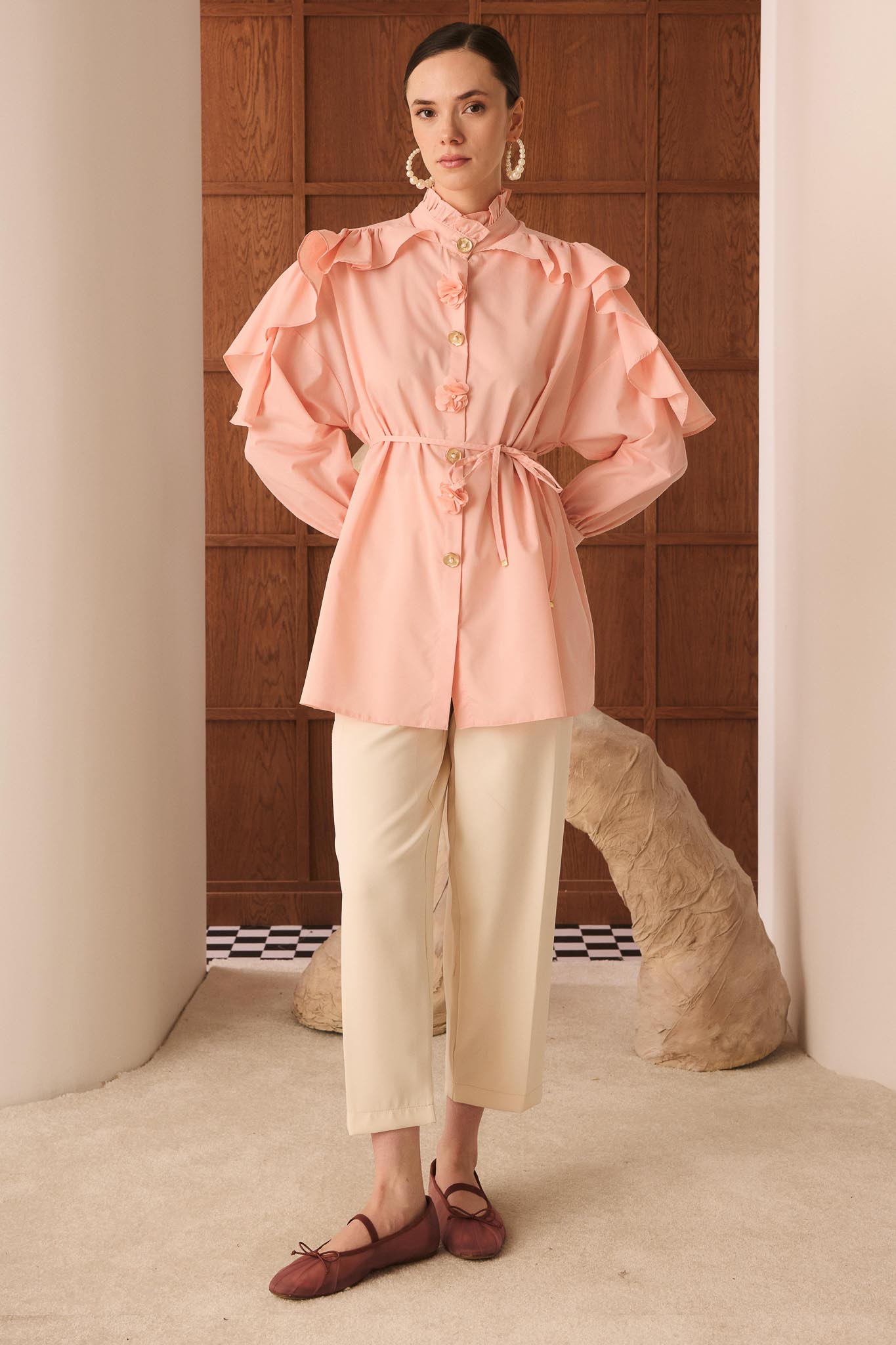 Ales Shoulder Lace Shirt Ecru