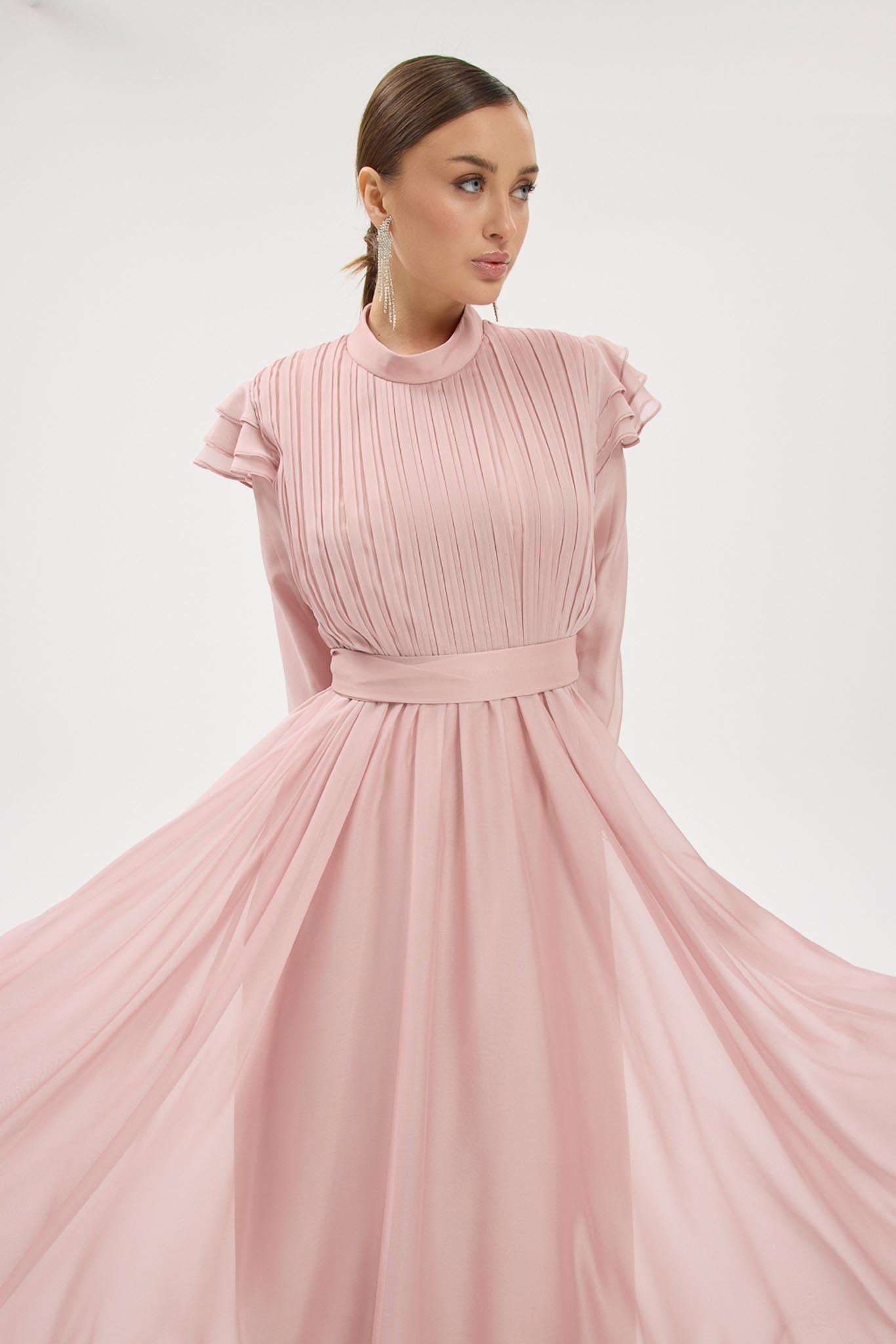 Peri Pırlanta Abiye Elbise Pembe