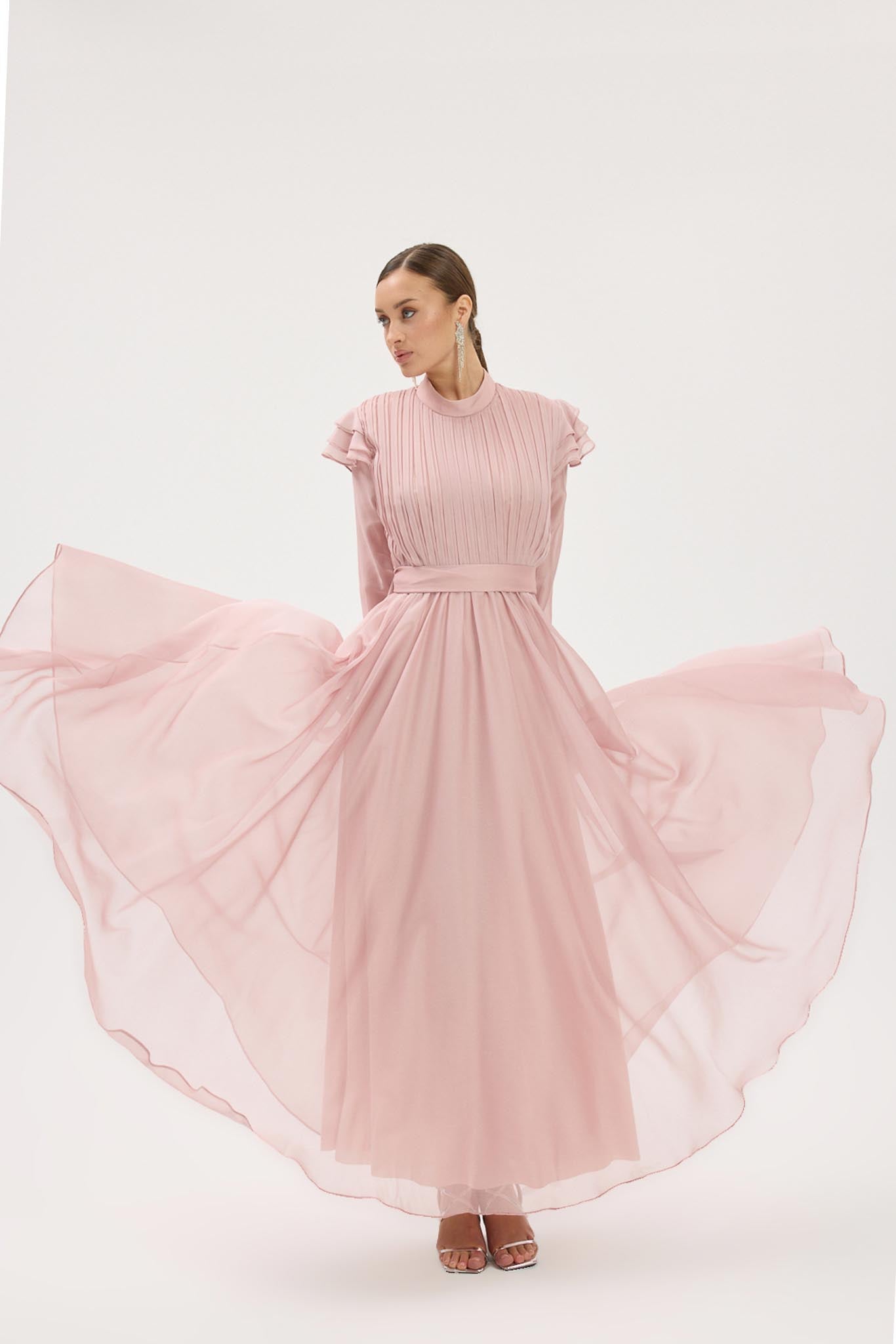 Peri Pırlanta Abiye Elbise Pembe