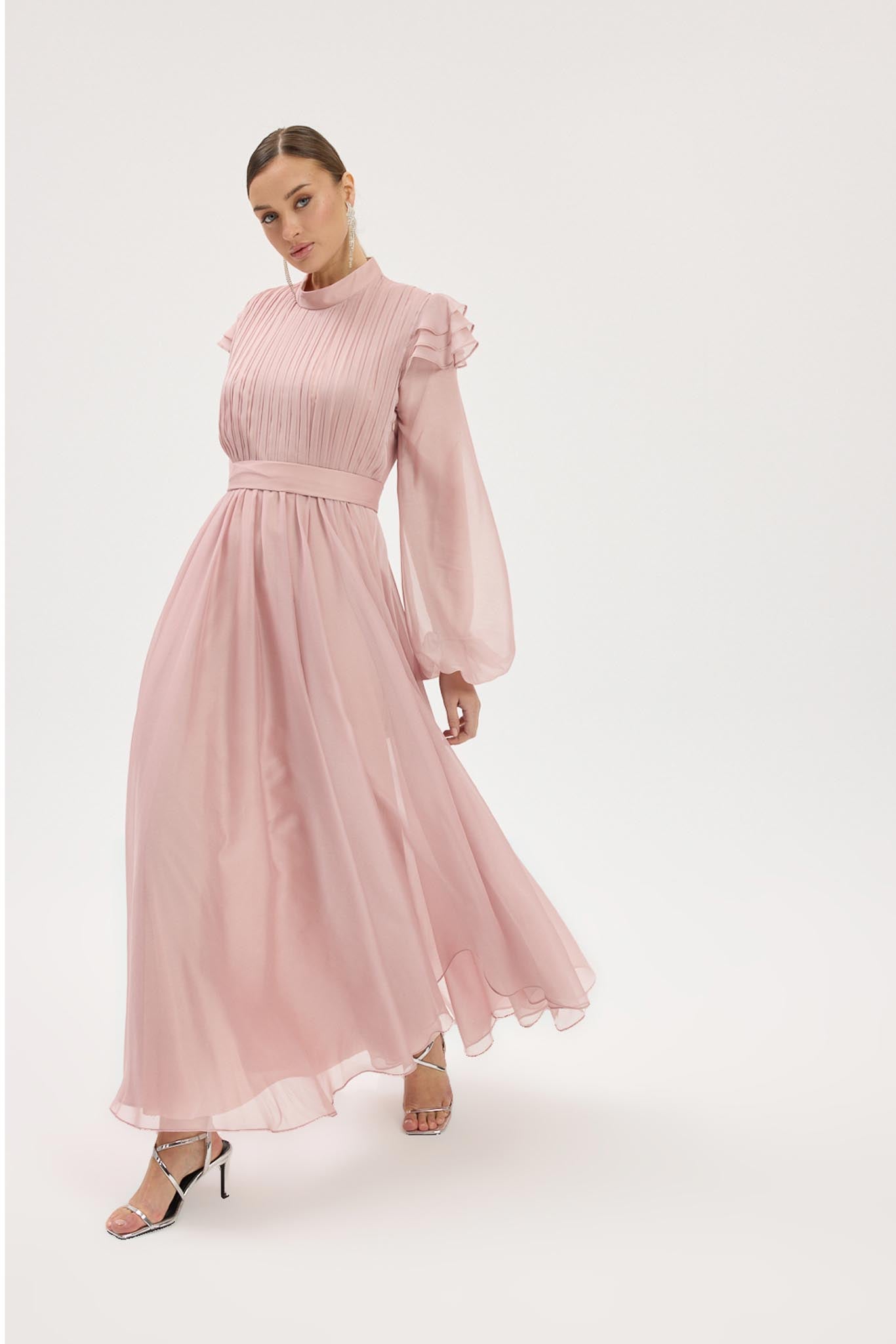 Peri Pırlanta Abiye Elbise Pembe