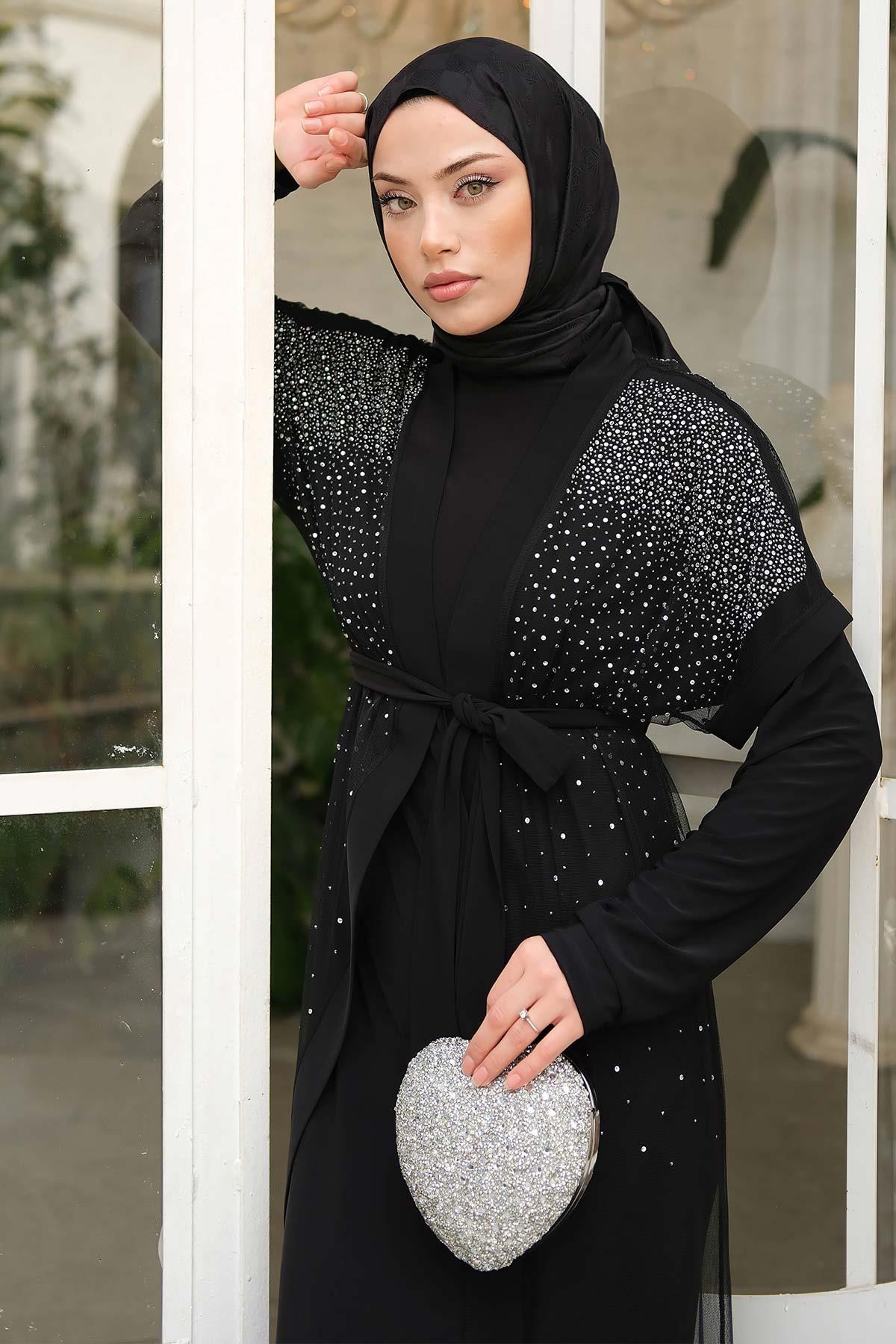 Pırlanta Abaya Takım