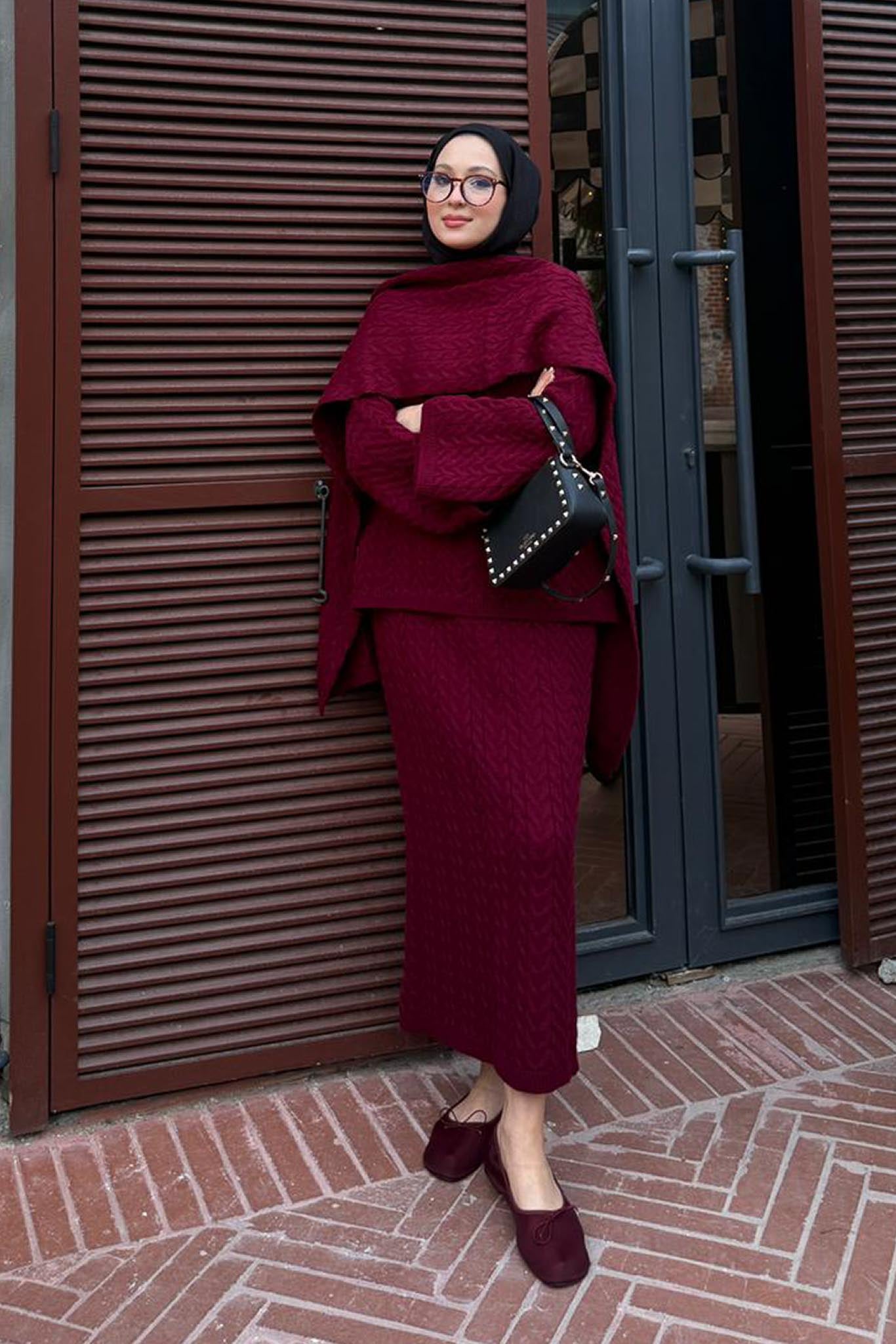 Ajda Pleated Skirt Set Petrol