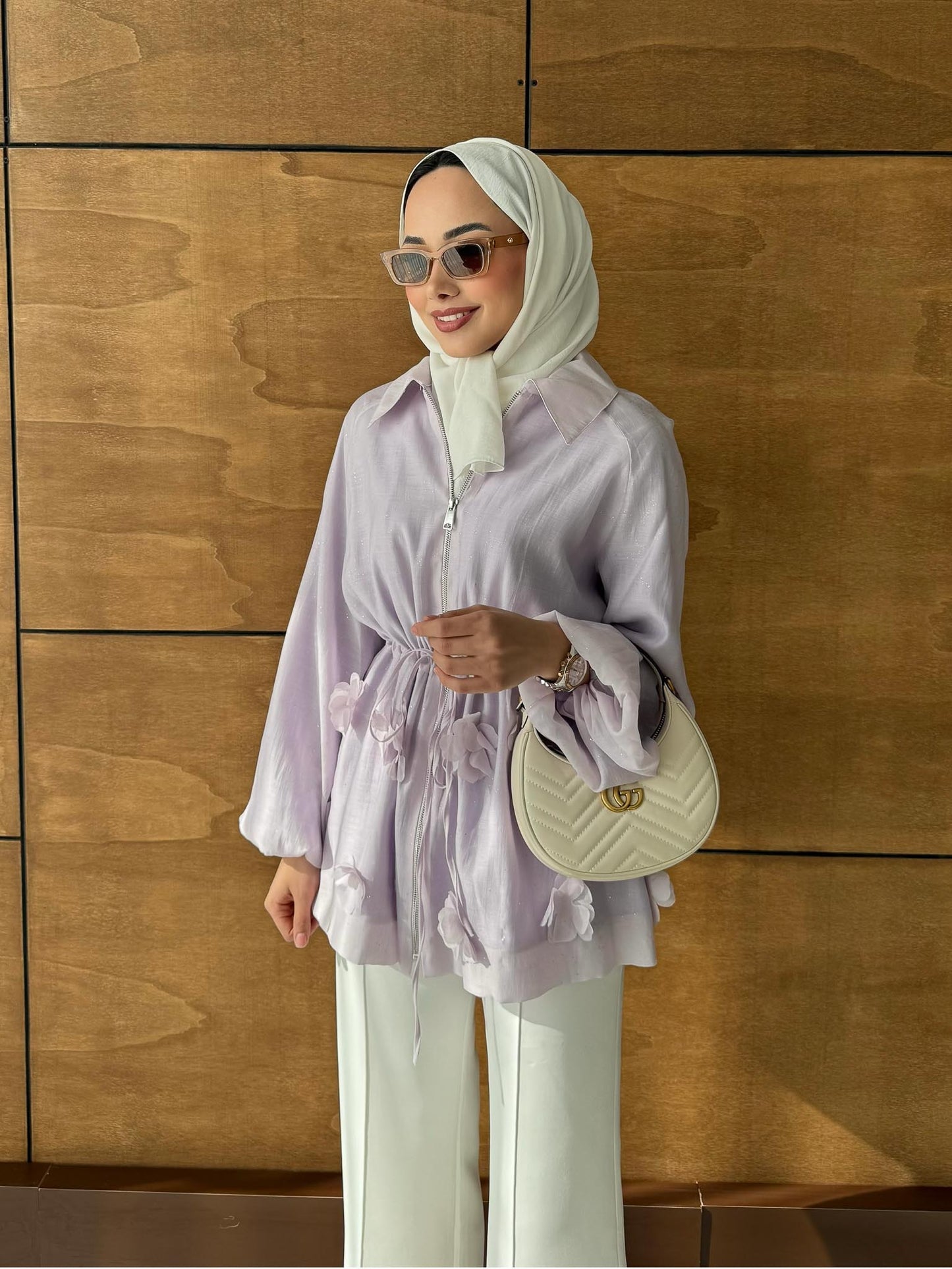 Shine Papatyalı Tunik Lila