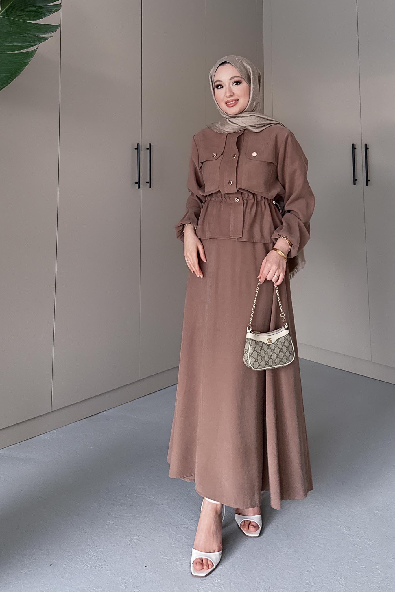 Glarmi Düğmeli Takım Vizon