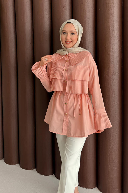 Piliseli Gömlek Pembe