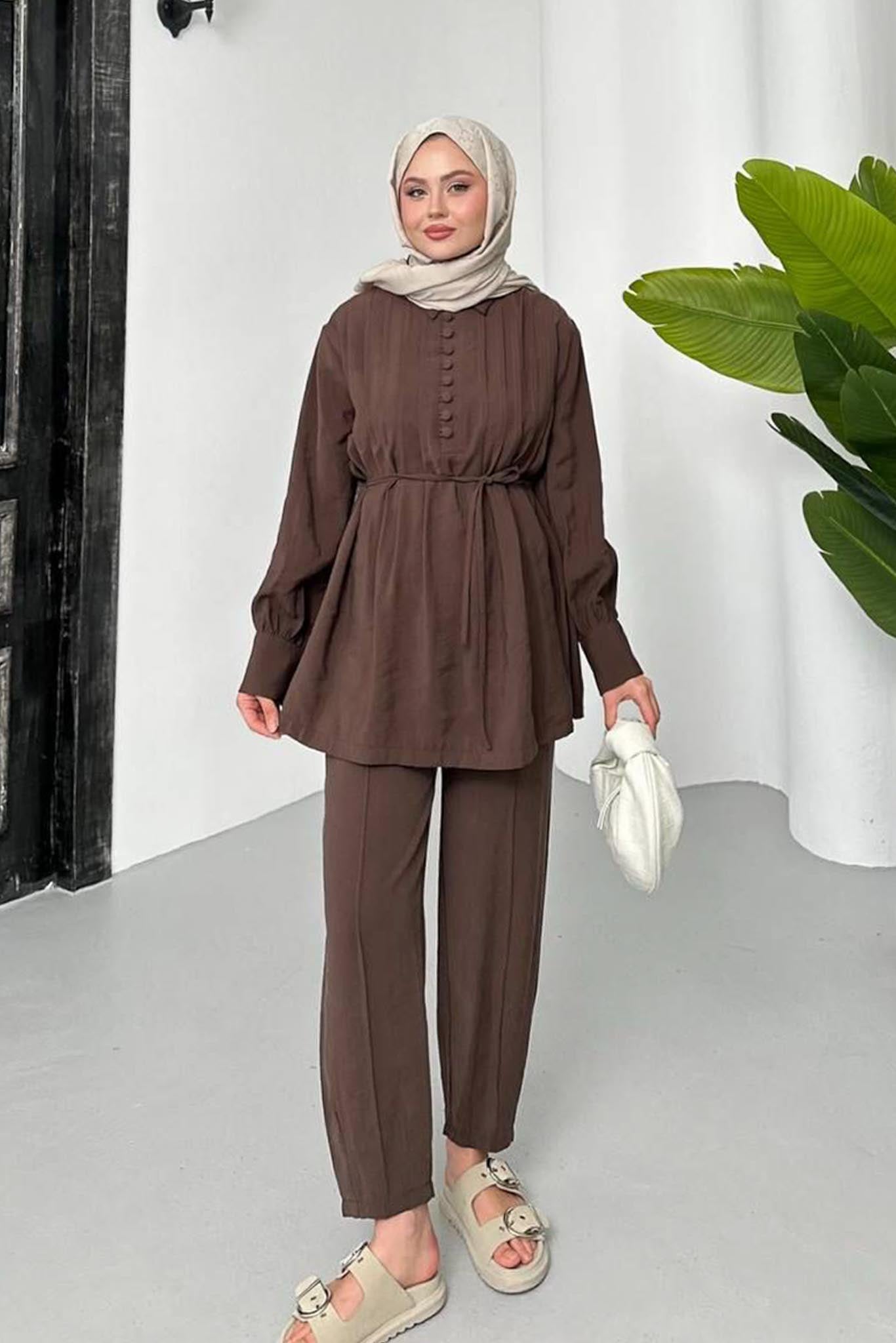 Ajda Pleated Skirt Set Petrol