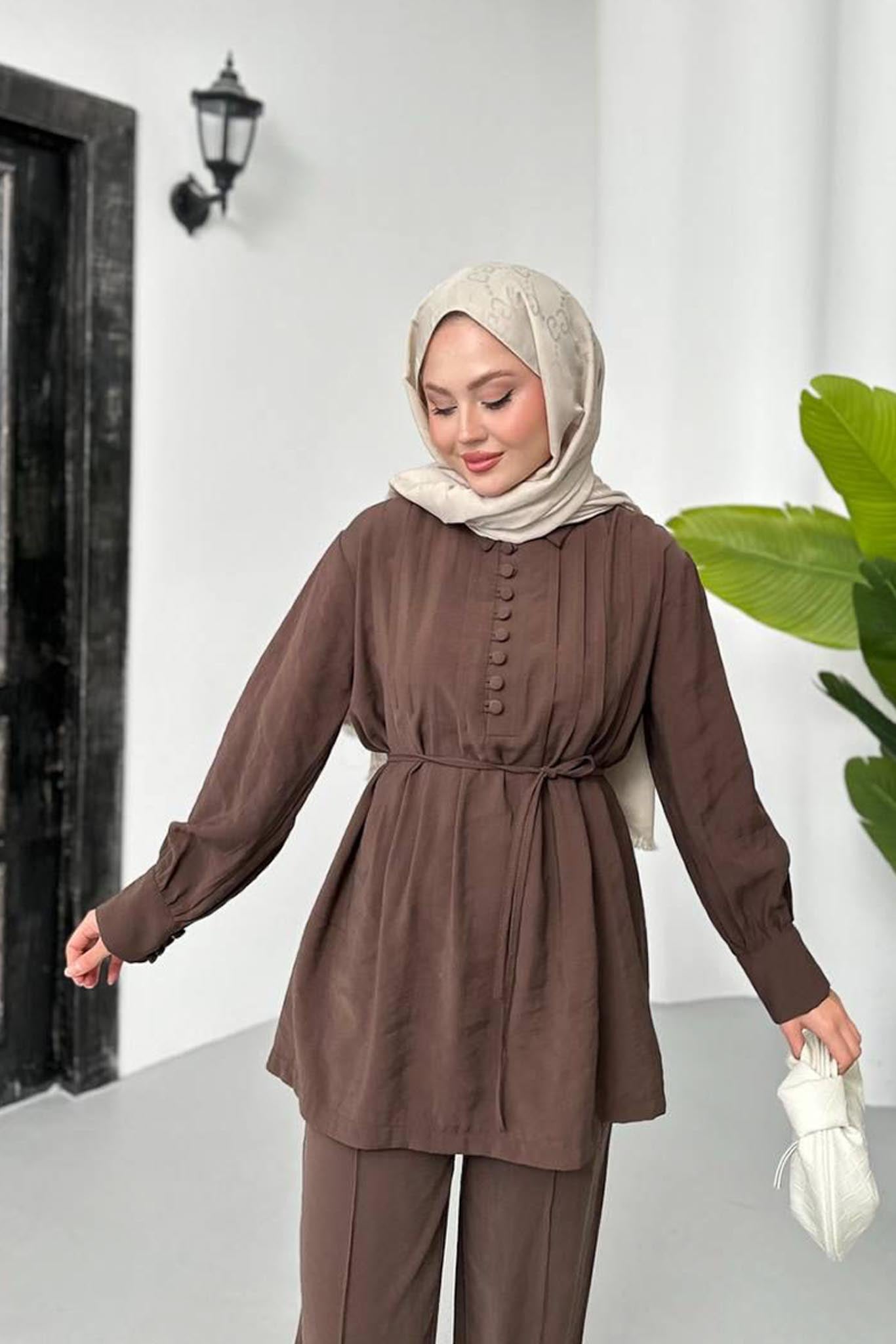 Ajda Pleated Skirt Set Petrol