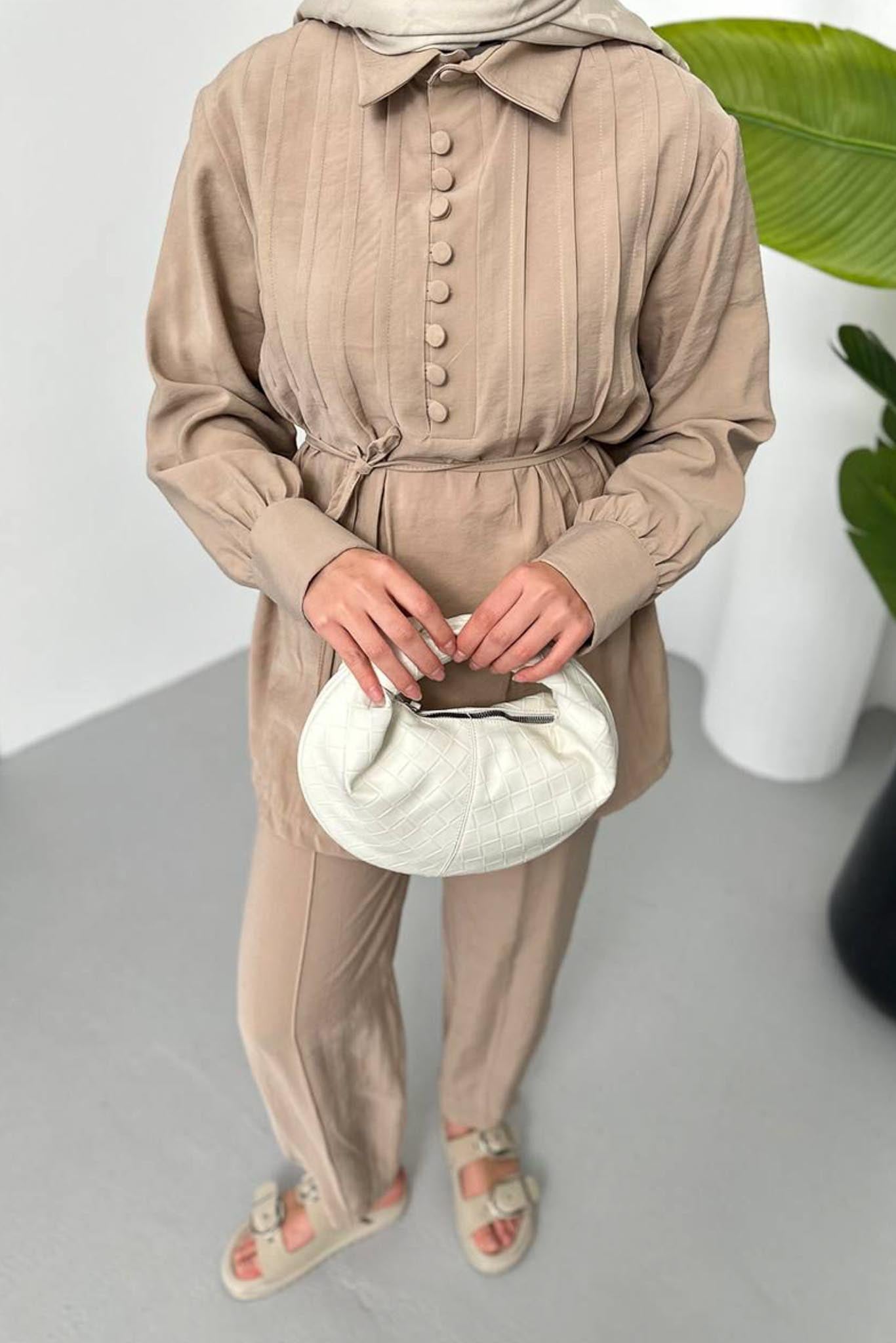 Ajda Pleated Skirt Set Petrol