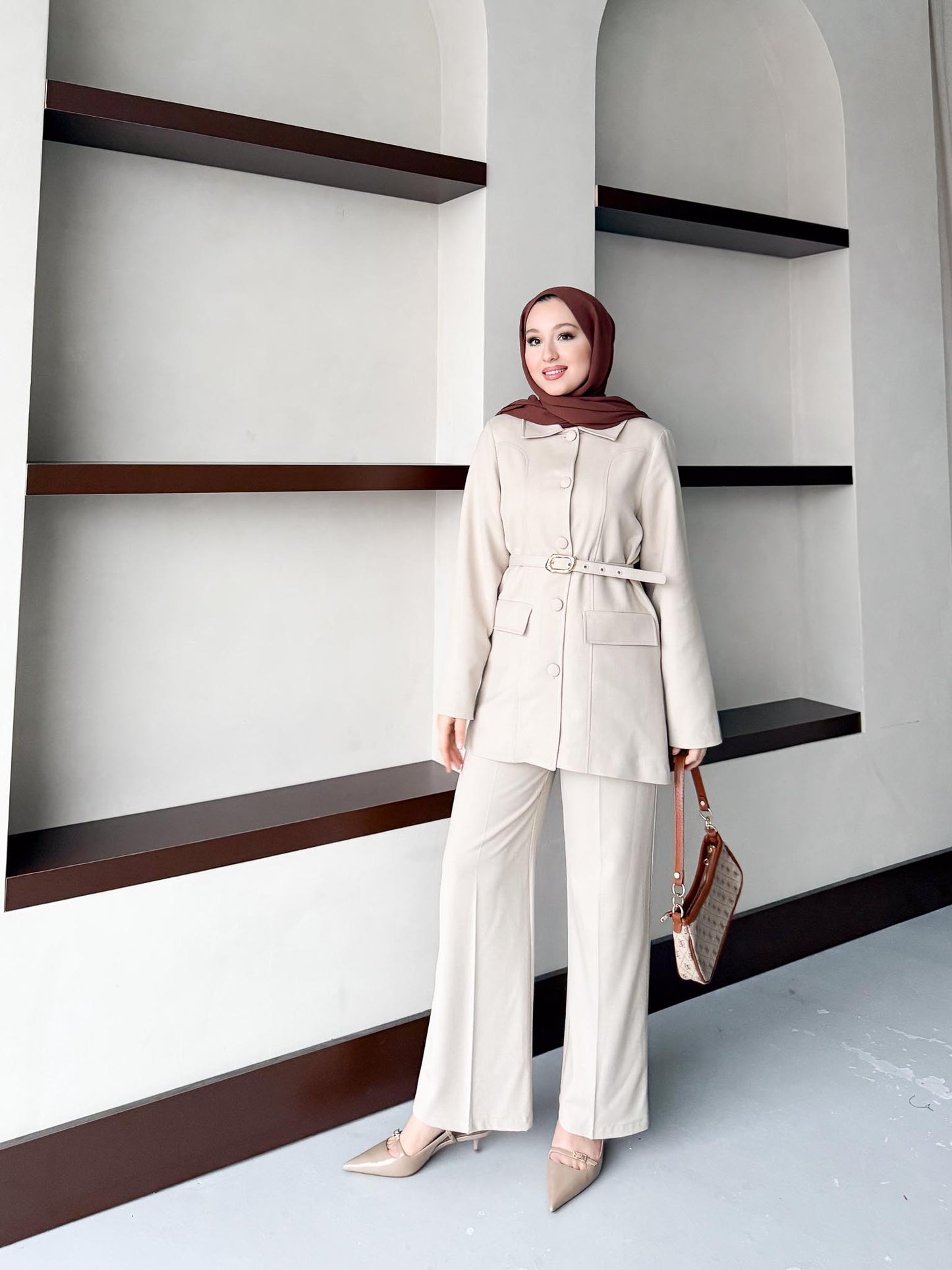 Armia Pleated Detailed Suit Light Lilac