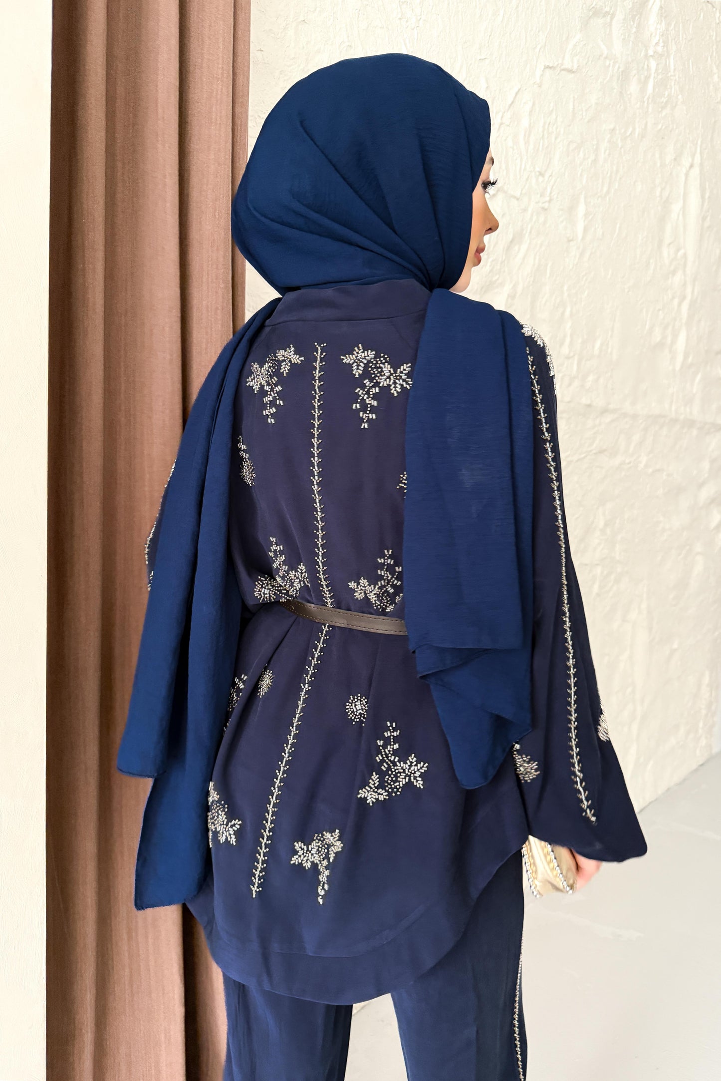 Toledo Taş İşlemeli Takım Lacivert