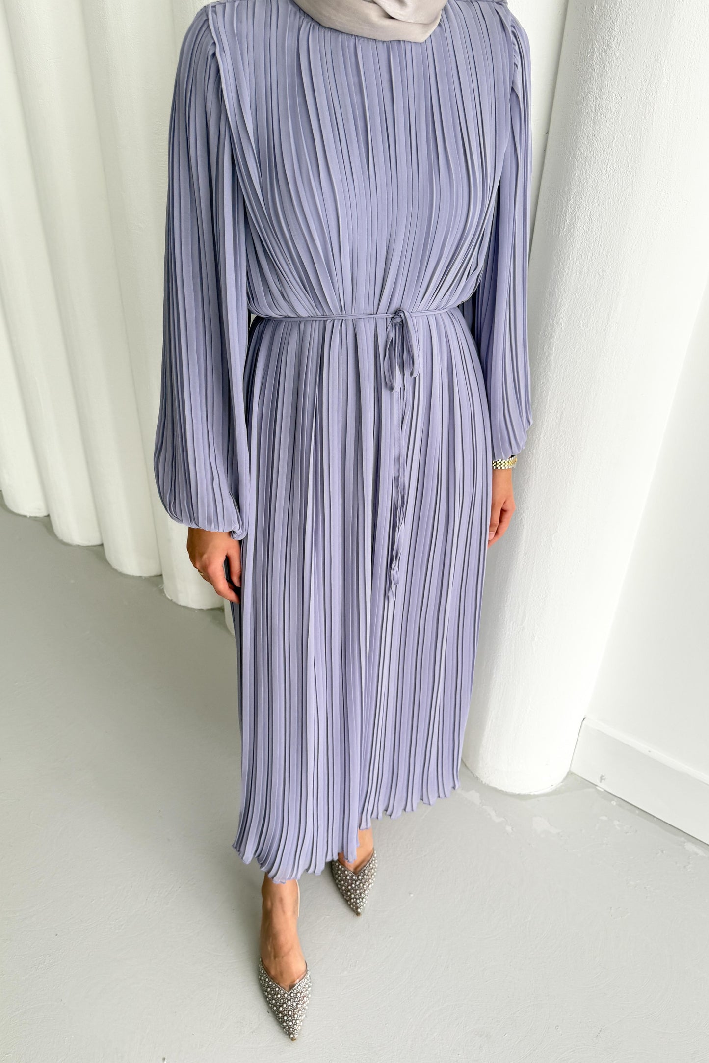 Seyran Pleated Dress Beige