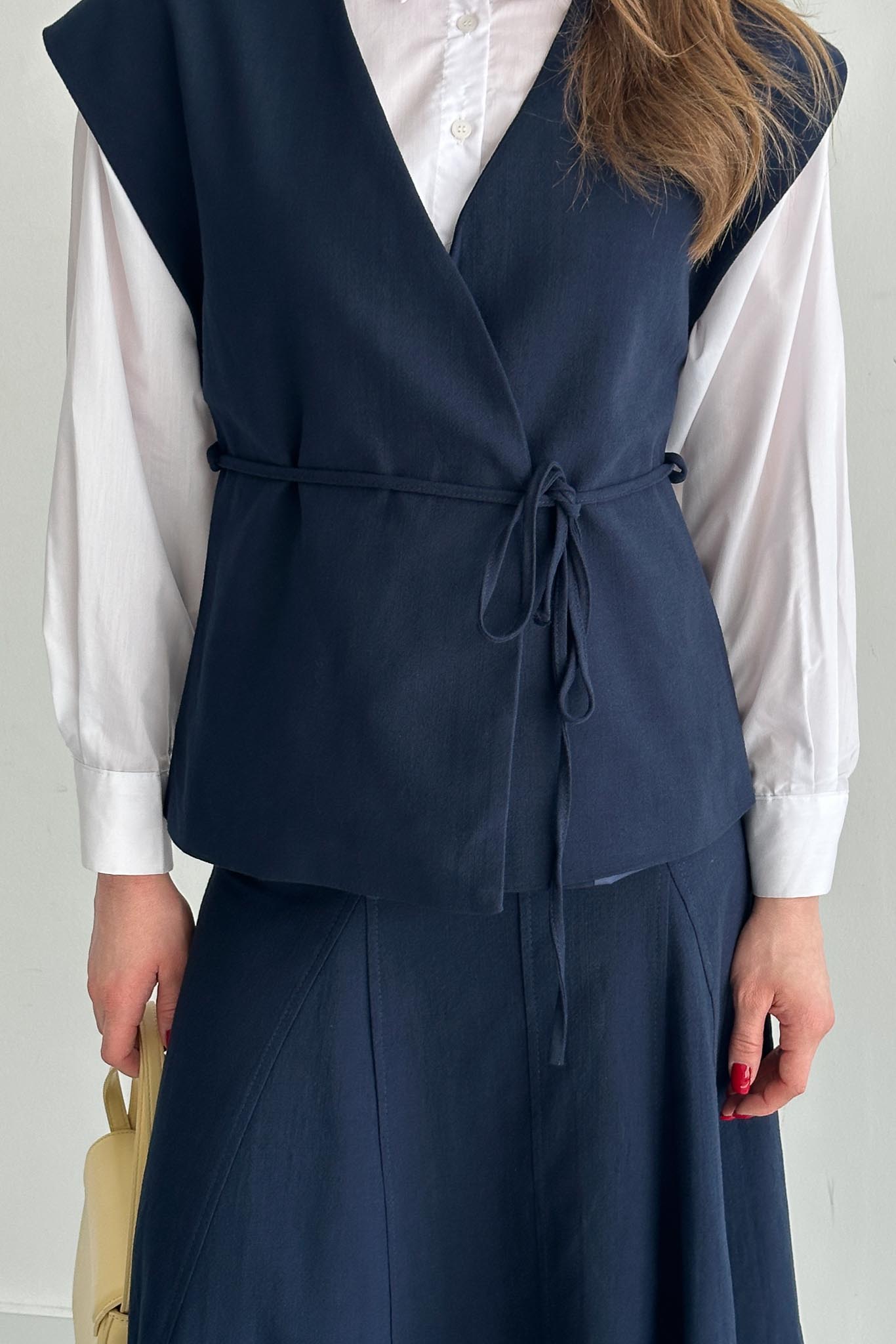 Jude V Yaka Yelekli Takım Lacivert