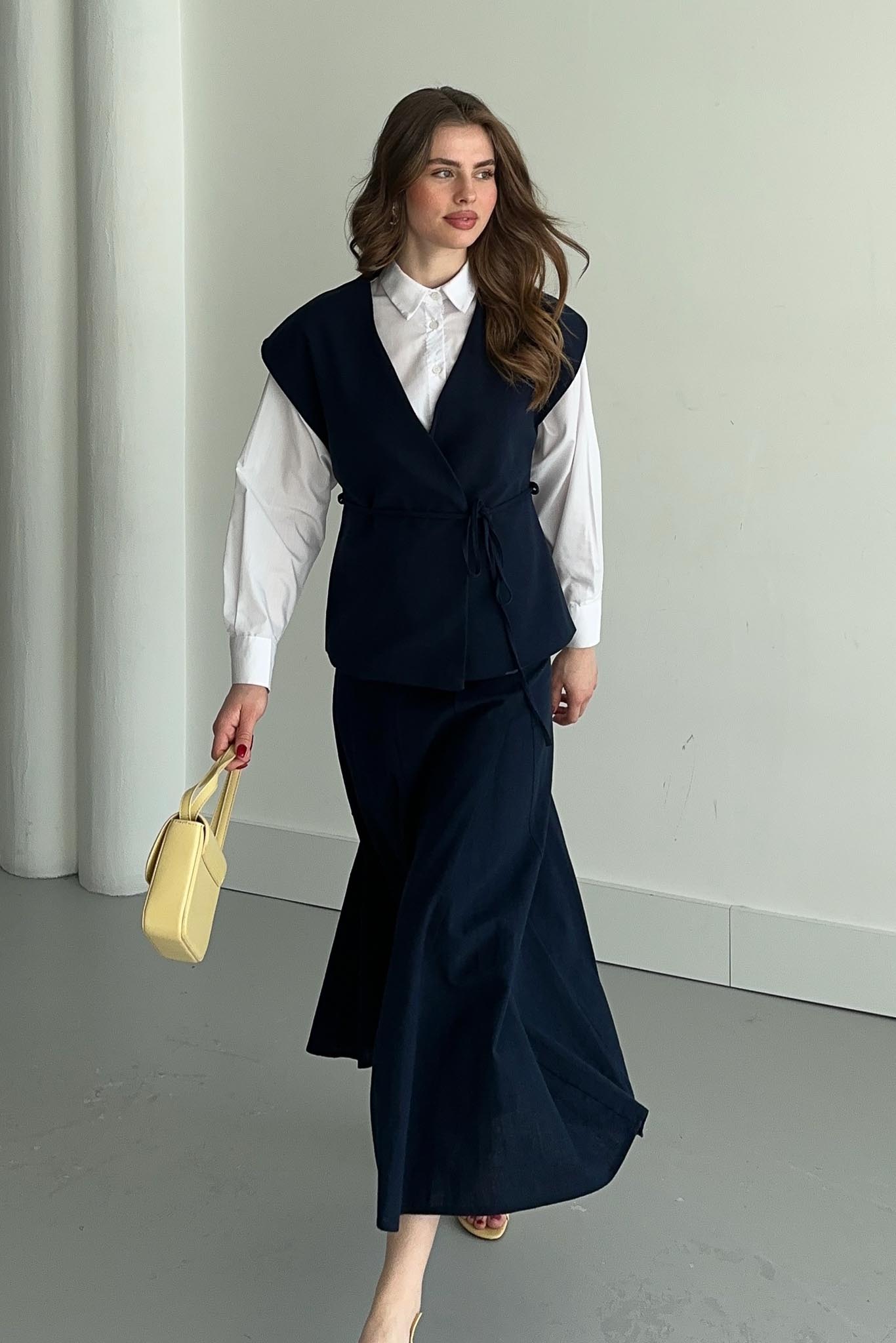 Jude V Yaka Yelekli Takım Lacivert