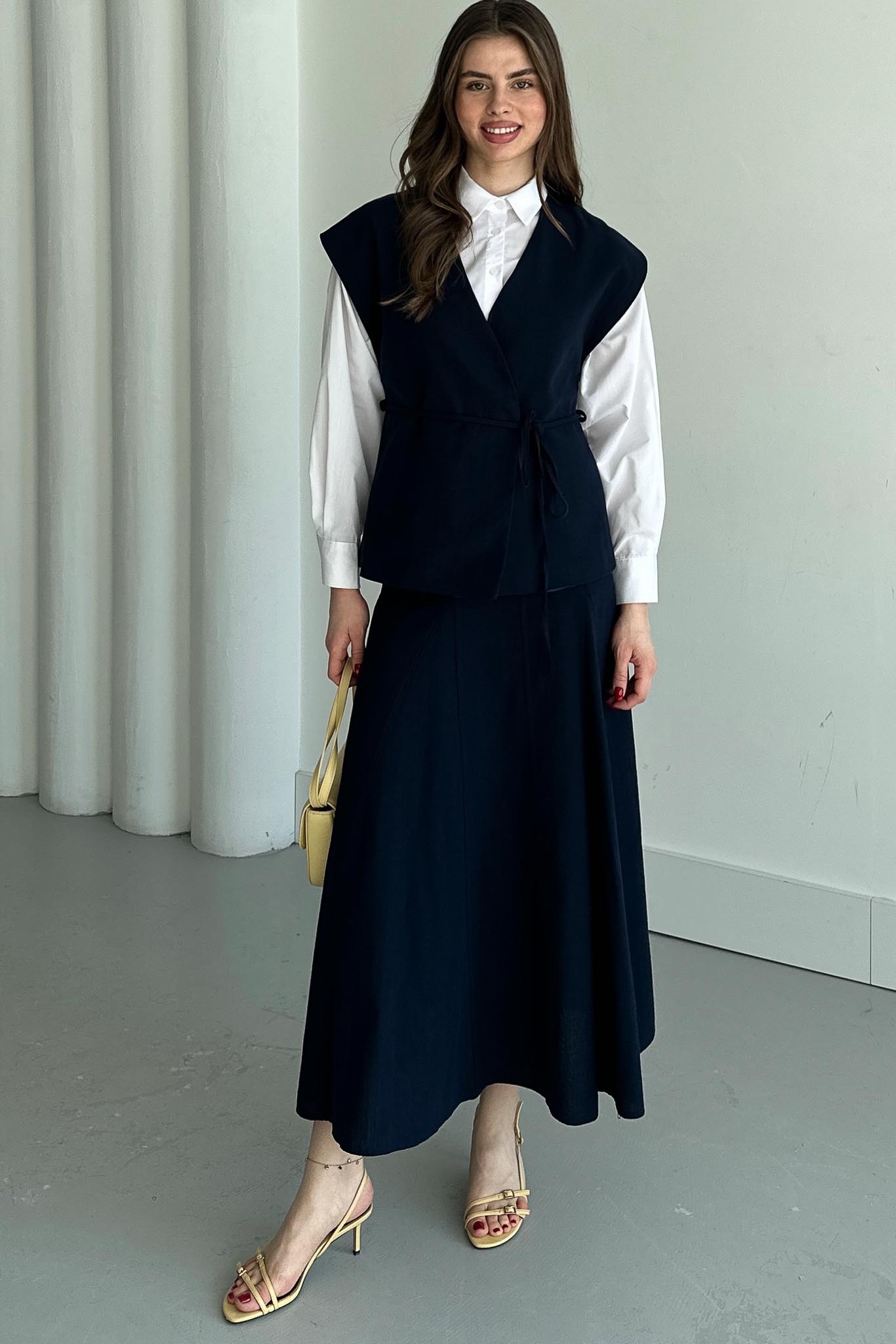 Jude V Yaka Yelekli Takım Siyah