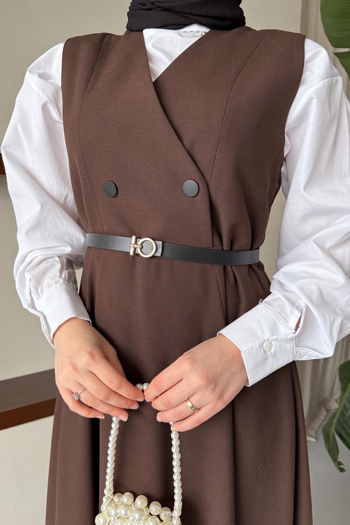 Sofia Jile Elbise Kahverengi