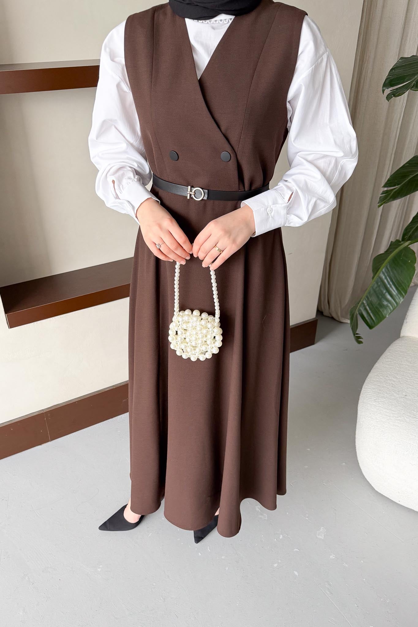 Sofia Jile Elbise Kahverengi