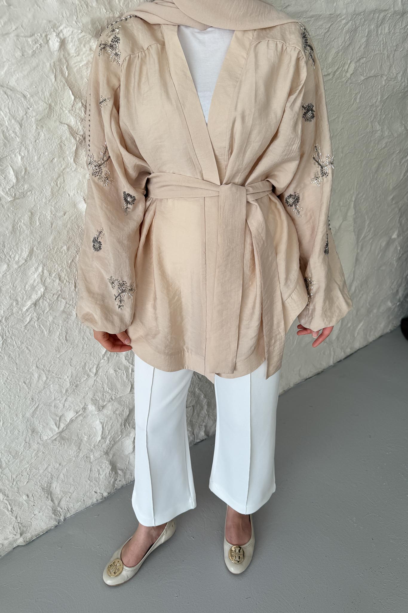 Tied Kimono Set Anthracite