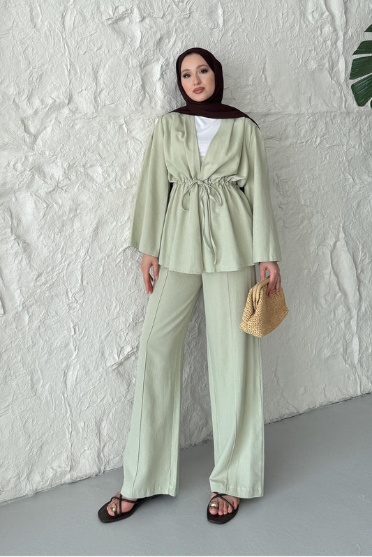 Benan Taşlı Takım Su Yeşili