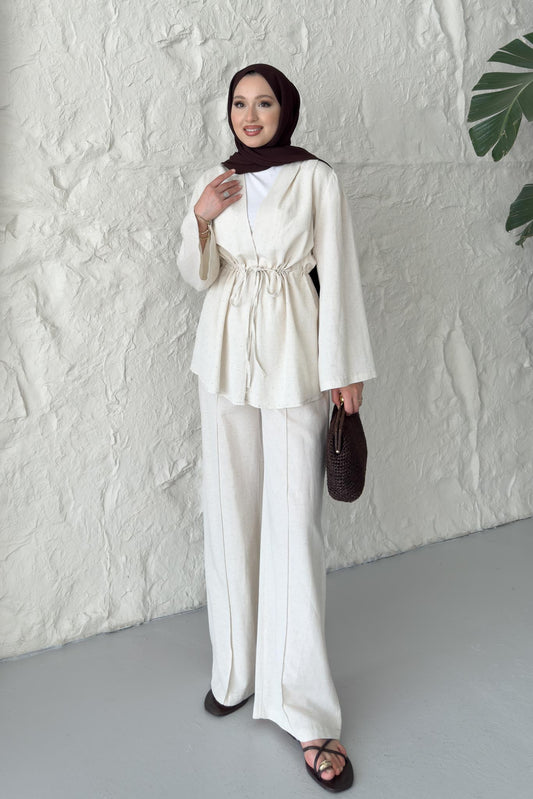 Benan Taşlı Takım Bej