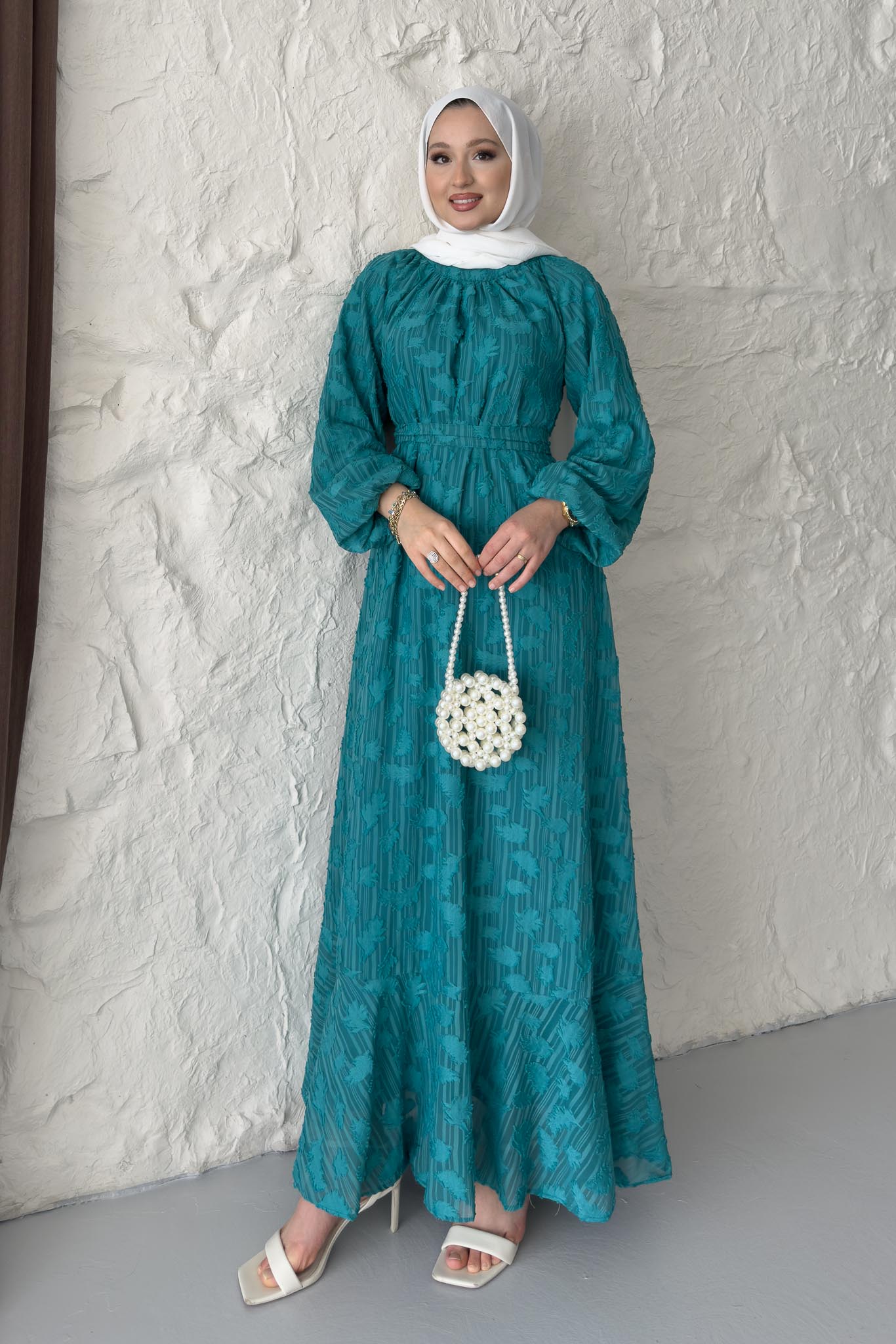 Layer Yaprak Desen Elbise Benetton