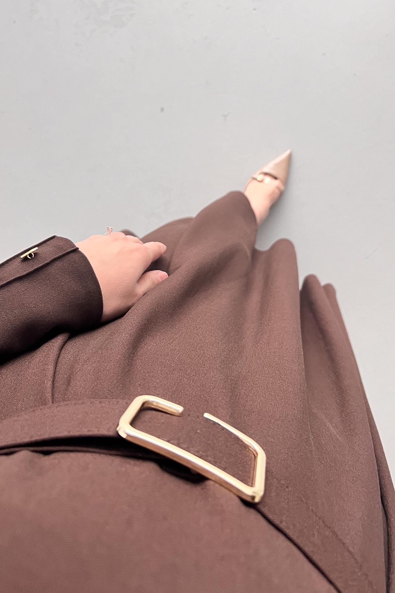 Kemerli Elbise Kahverengi