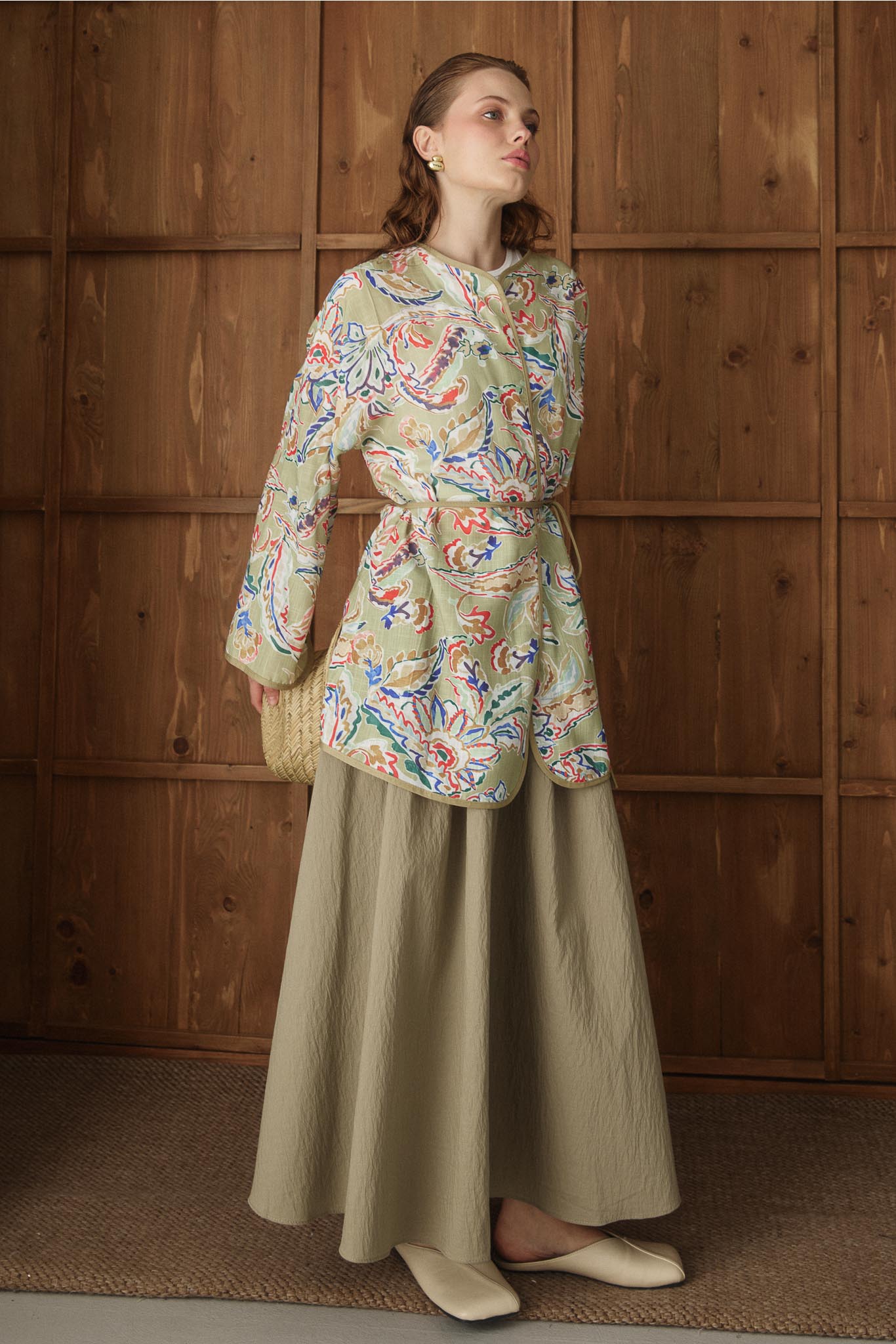 Side Tie Kimono Aqua Green