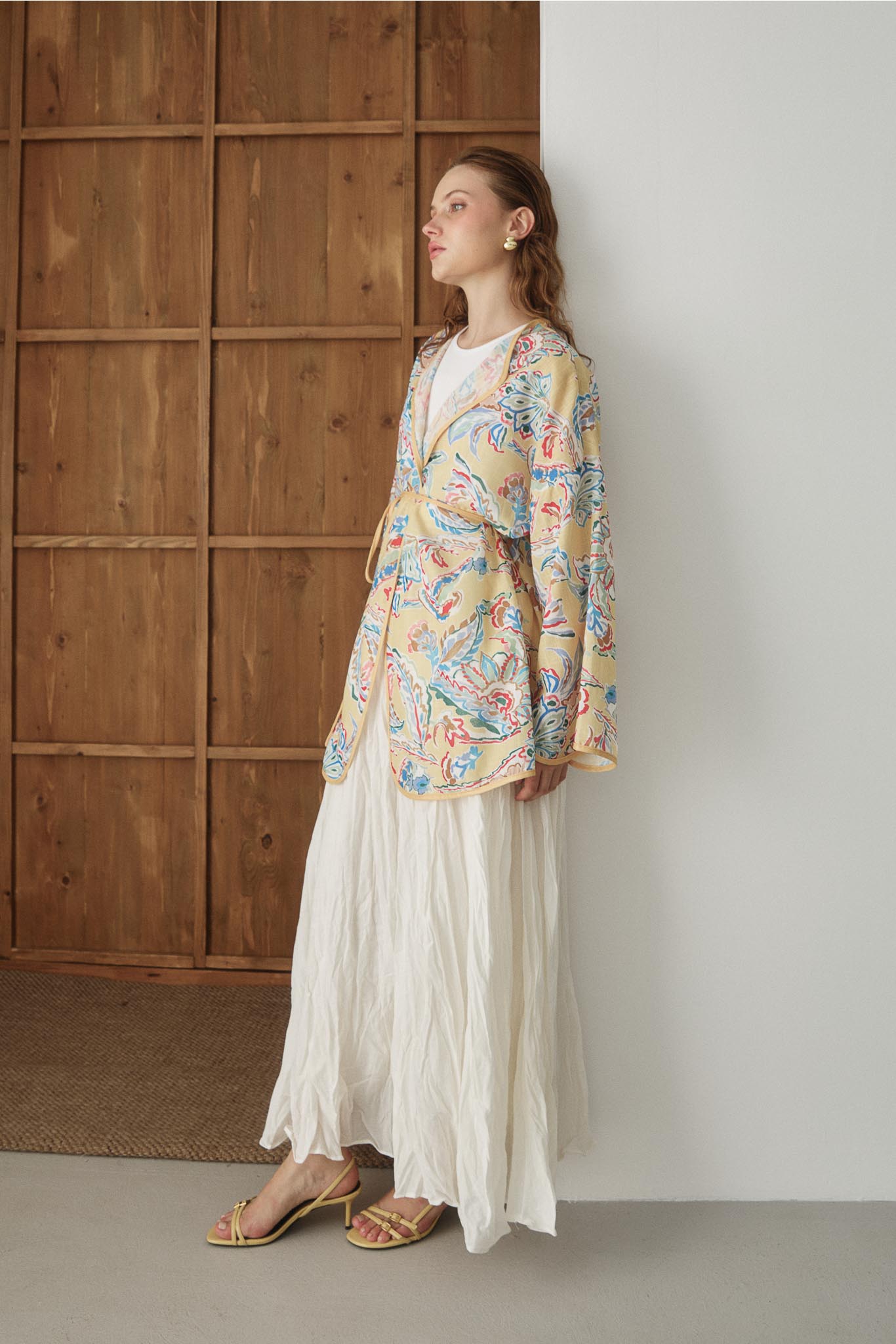 Side Tie Kimono Aqua Green