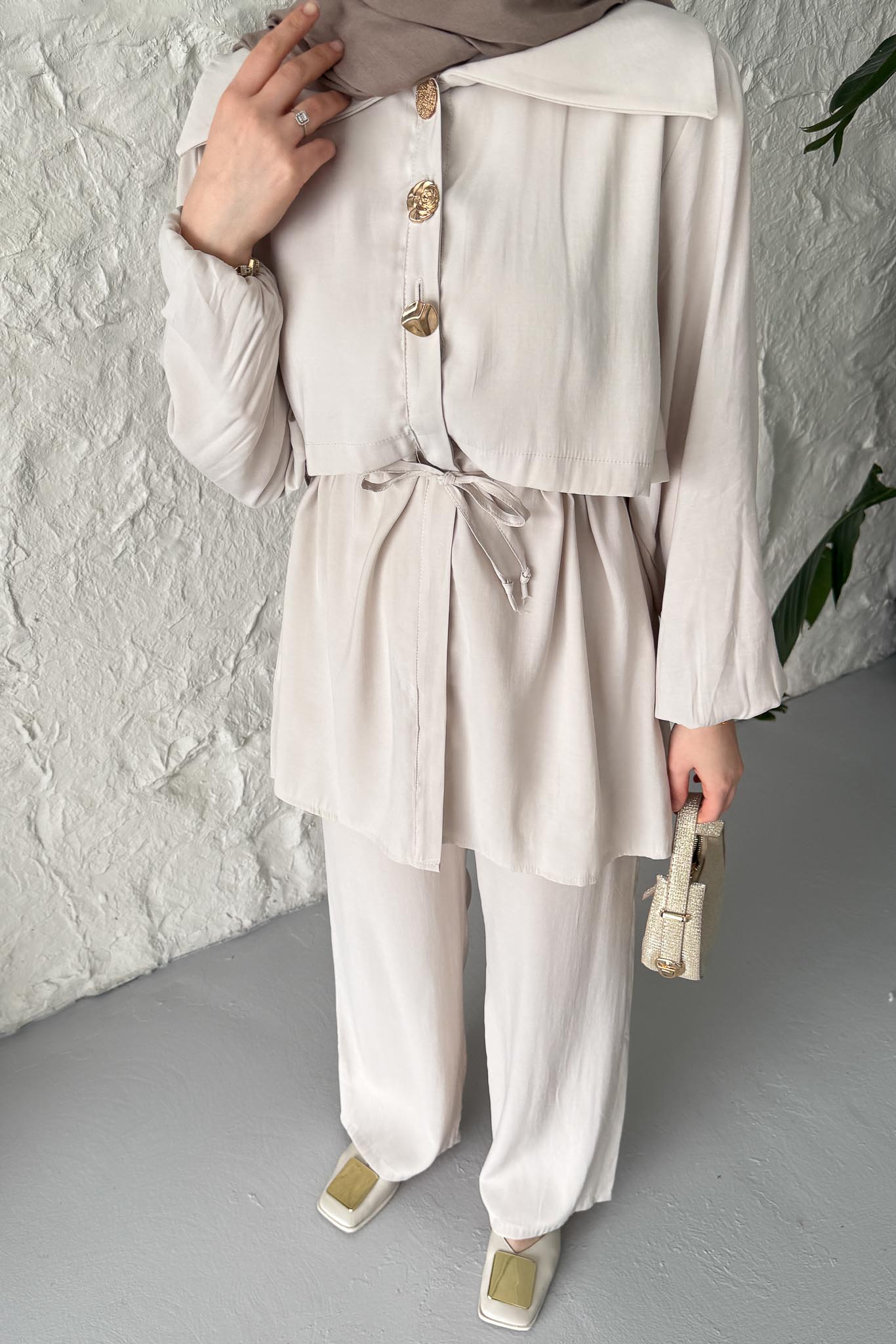 Ajda Pleated Skirt Set Petrol