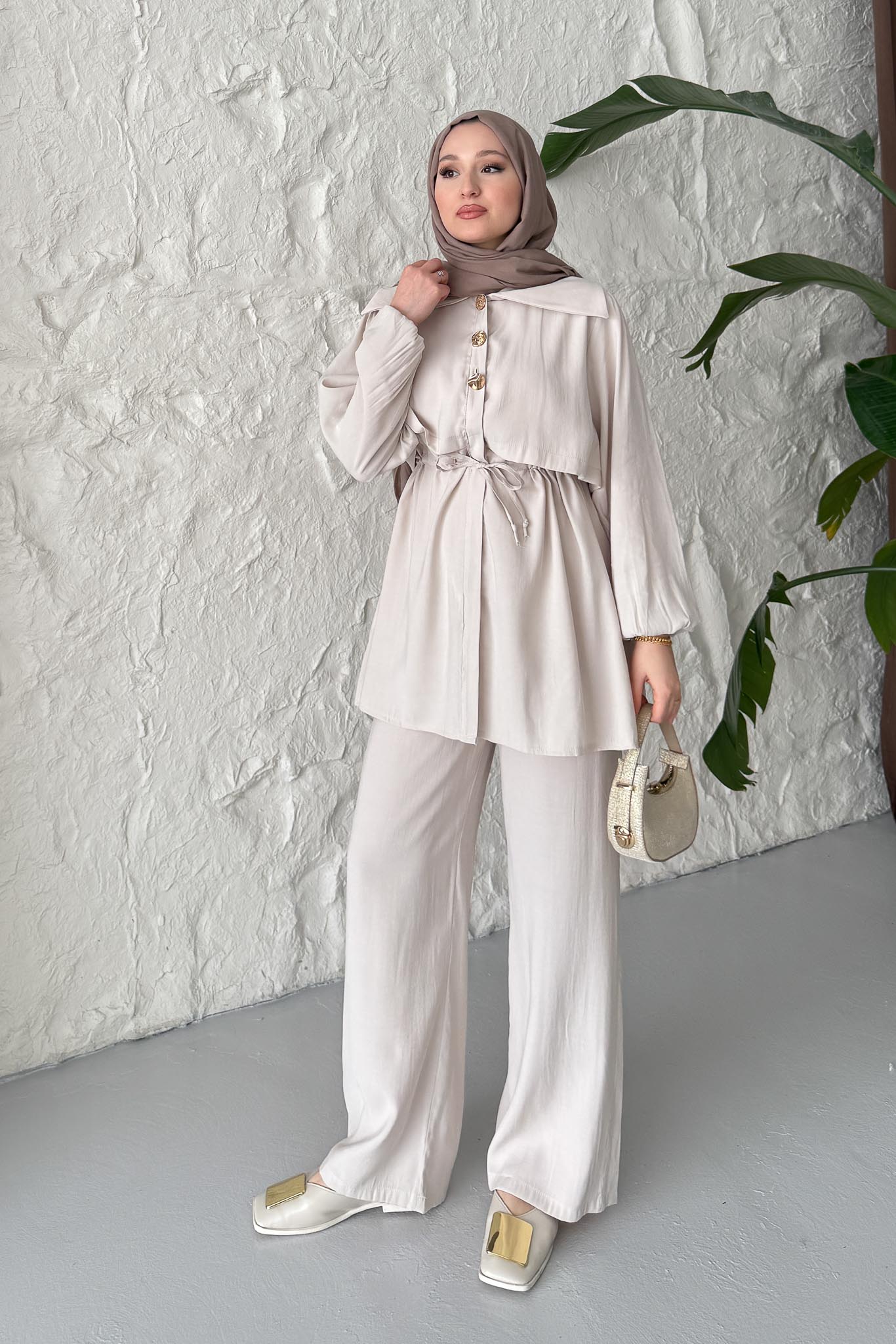Ajda Pleated Skirt Set Petrol