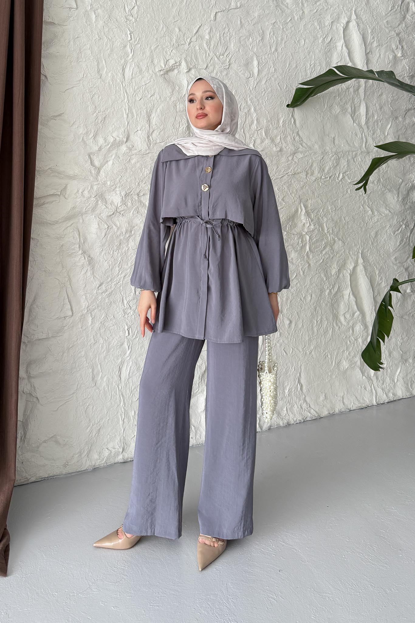 Ajda Pleated Skirt Set Petrol
