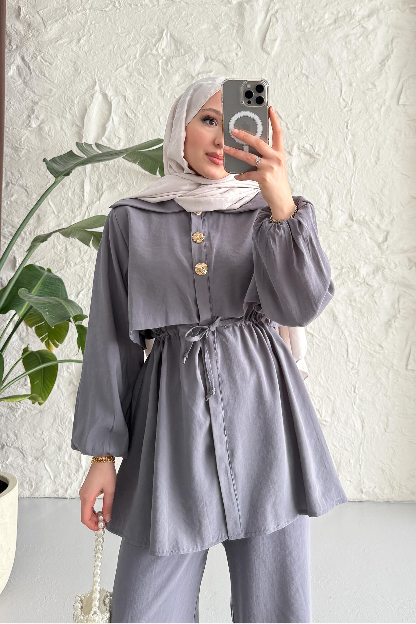 Ajda Pleated Skirt Set Petrol