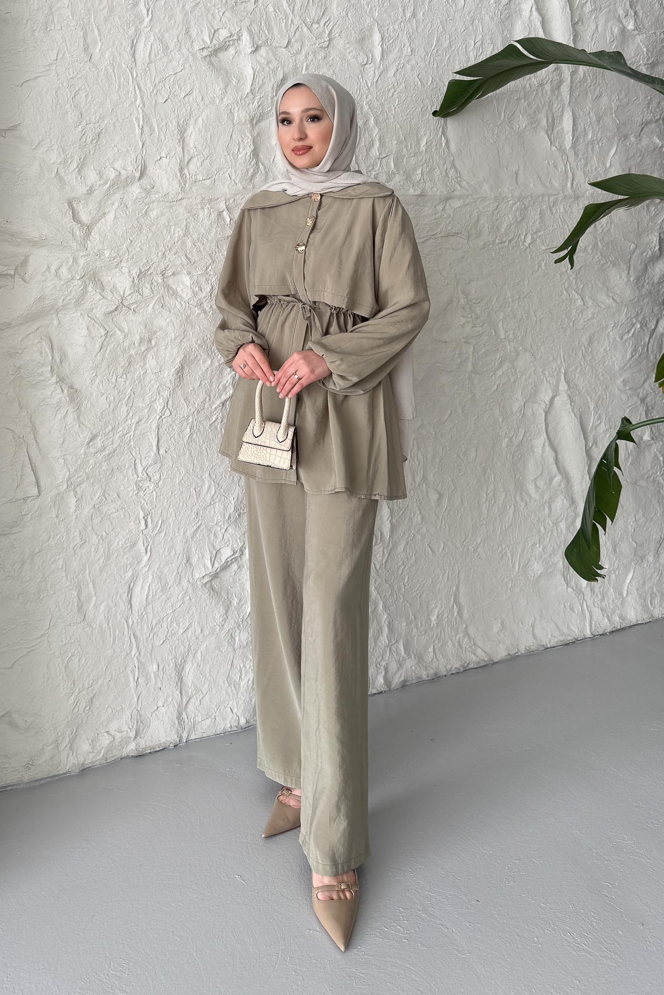 Ajda Pleated Skirt Set Petrol
