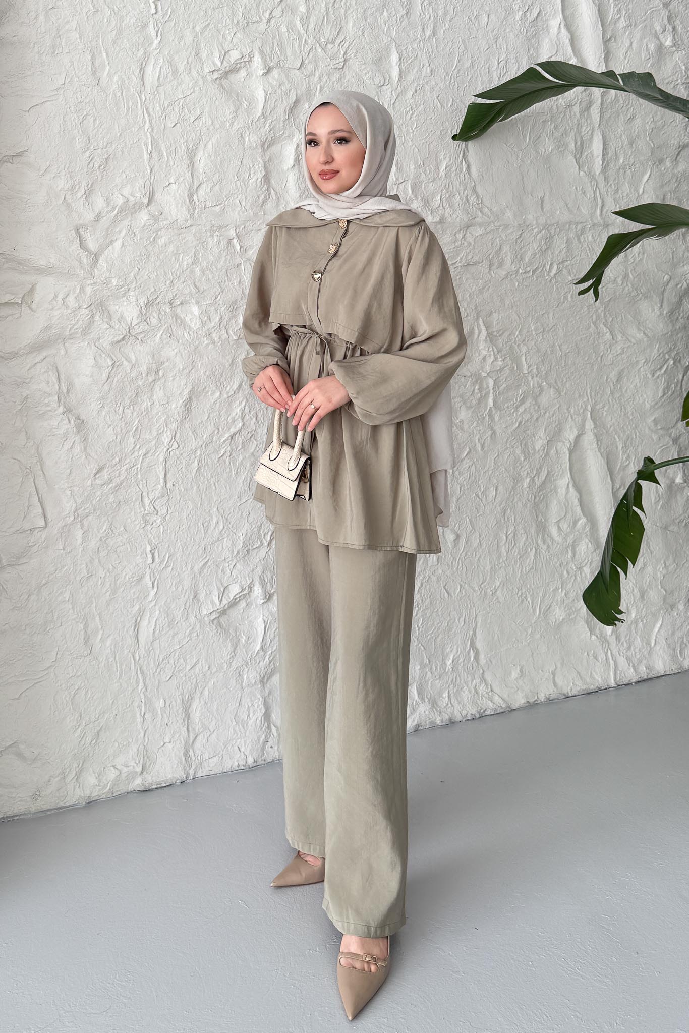Ajda Pleated Skirt Set Petrol