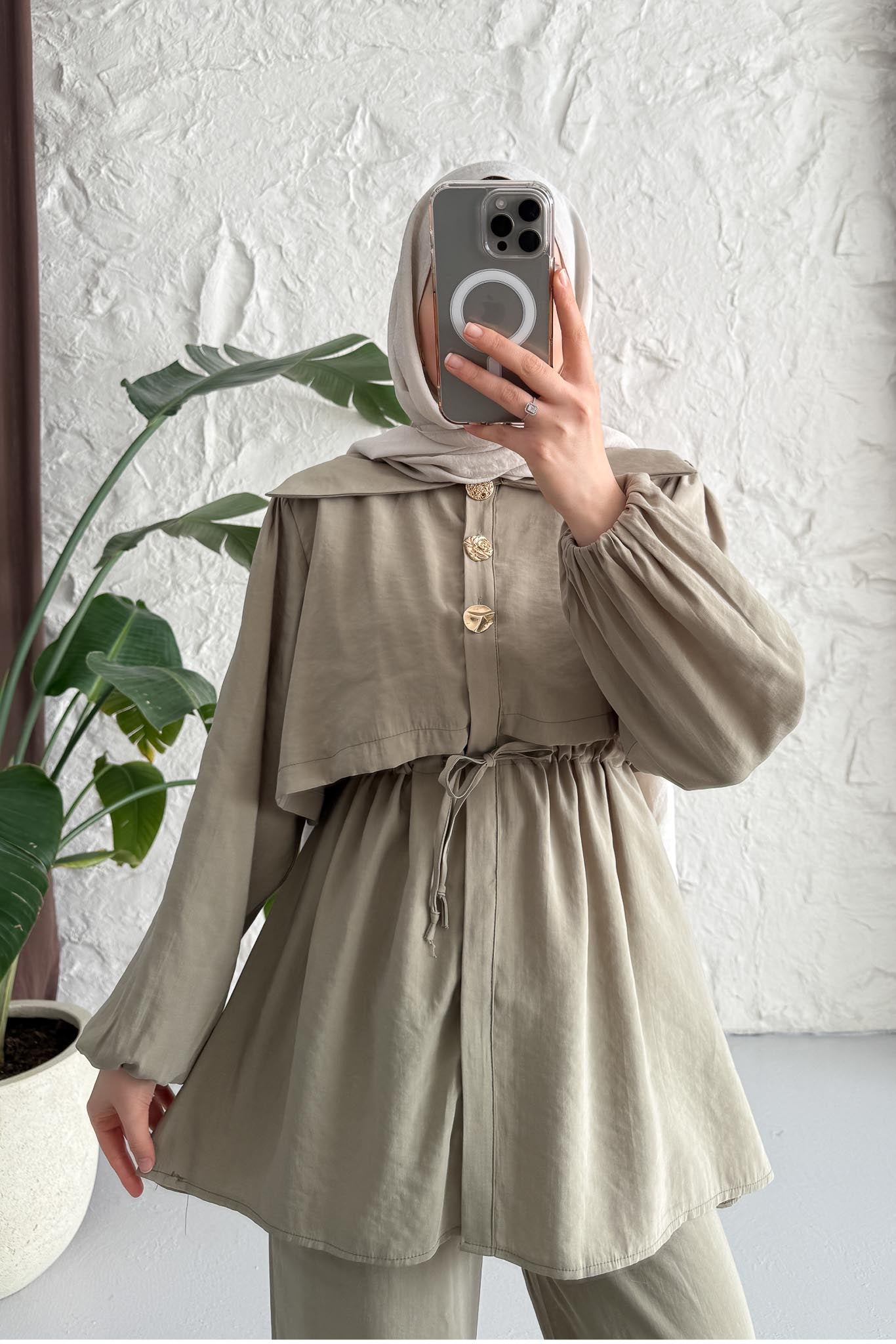 Ajda Pleated Skirt Set Petrol